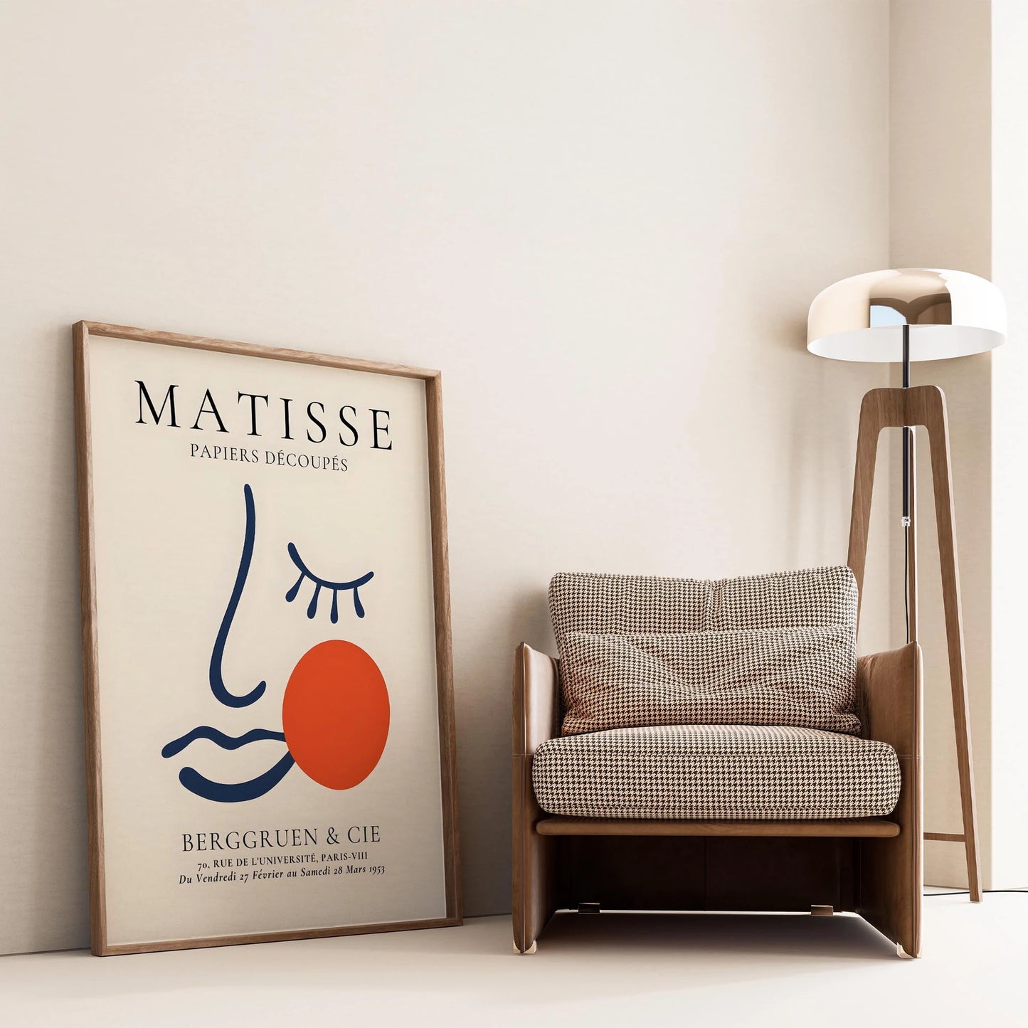 Matisse Kağıt Kesimleri Serisi Picasso Soyut Kadın Silüeti I Duvar Tablosu