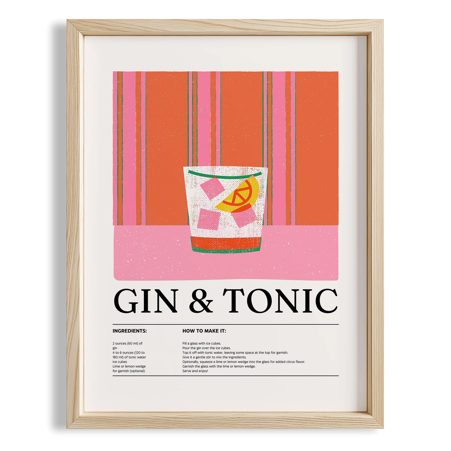 Gin & Tonic Kokteyl Posteri Mutfak Duvar Tablosu