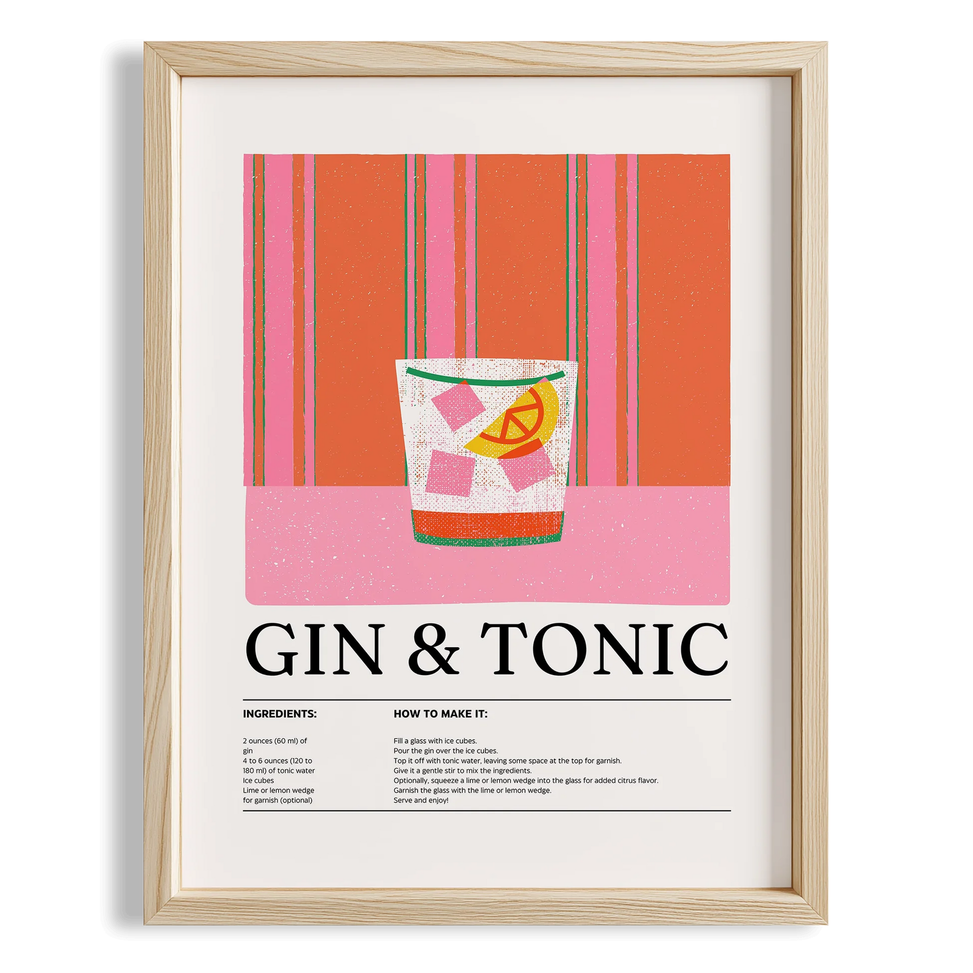 Gin & Tonic Kokteyl Posteri Mutfak Duvar Tablosu