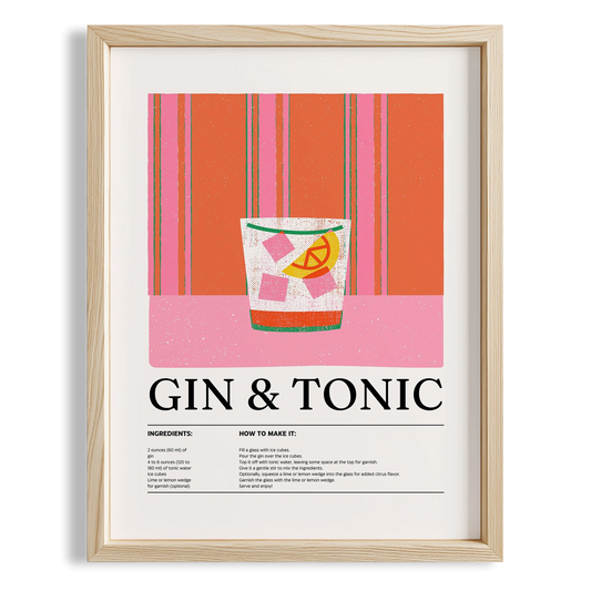 Gin & Tonic Kokteyl Posteri Mutfak Duvar Tablosu