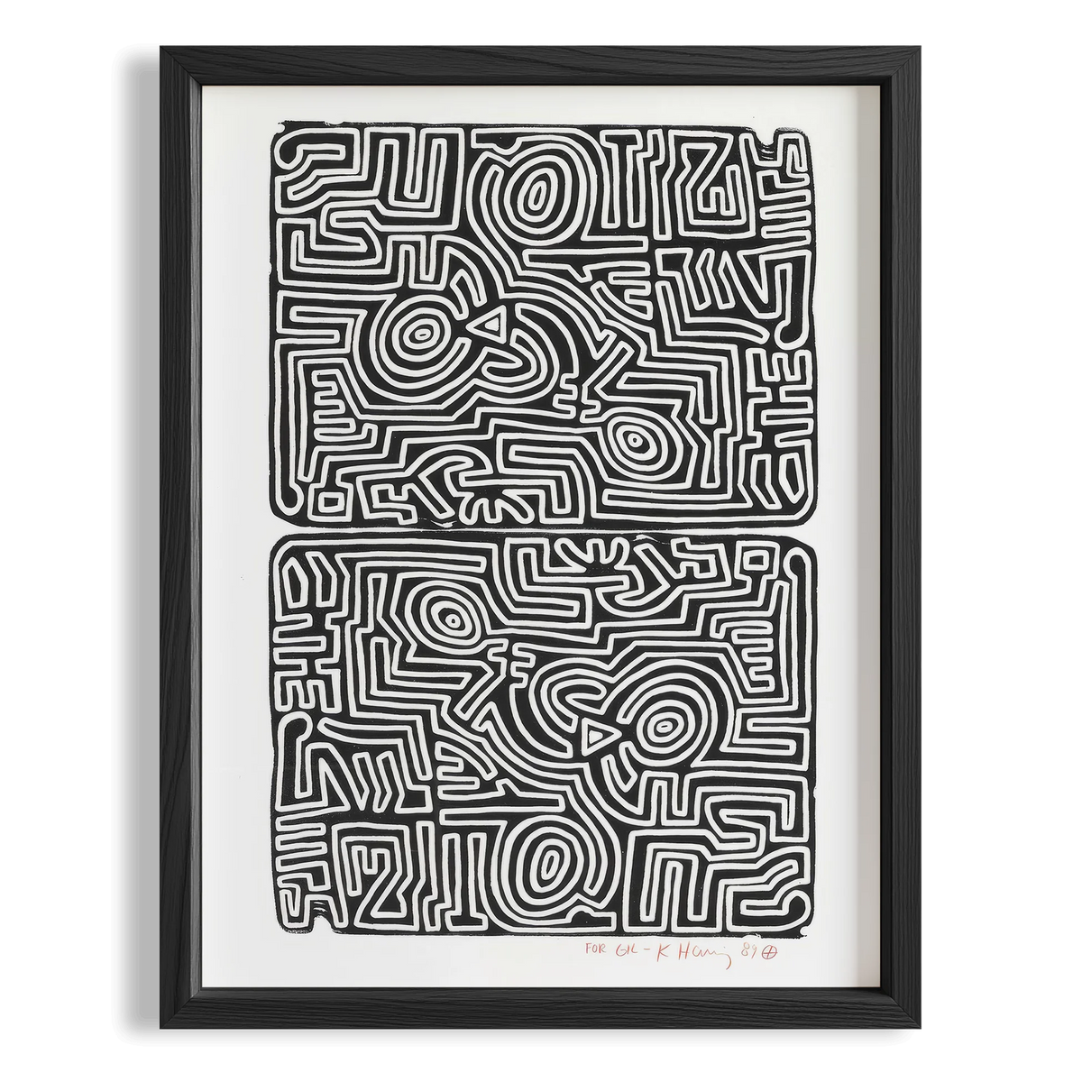 Karmaşık Labirent - Keith Haring Ahşap Duvar Tablosu