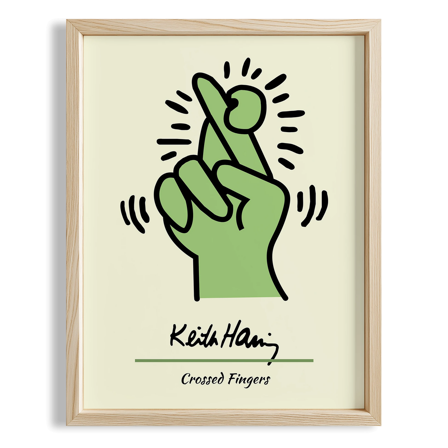 Yaratıcı Parmak - Keith Haring Ahşap Duvar Tablosu