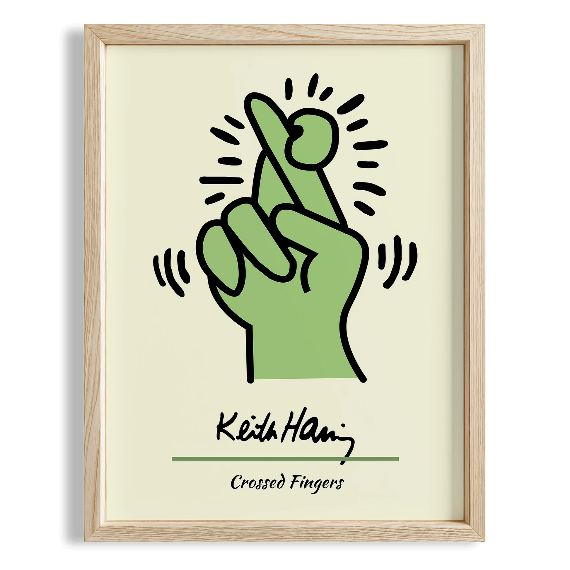 Yaratıcı Parmak - Keith Haring Ahşap Duvar Tablosu