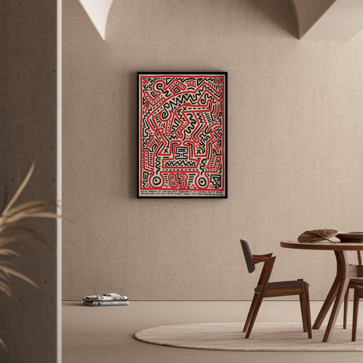 Kırmızı Labirent - Keith Haring Ahşap Duvar Tablosu