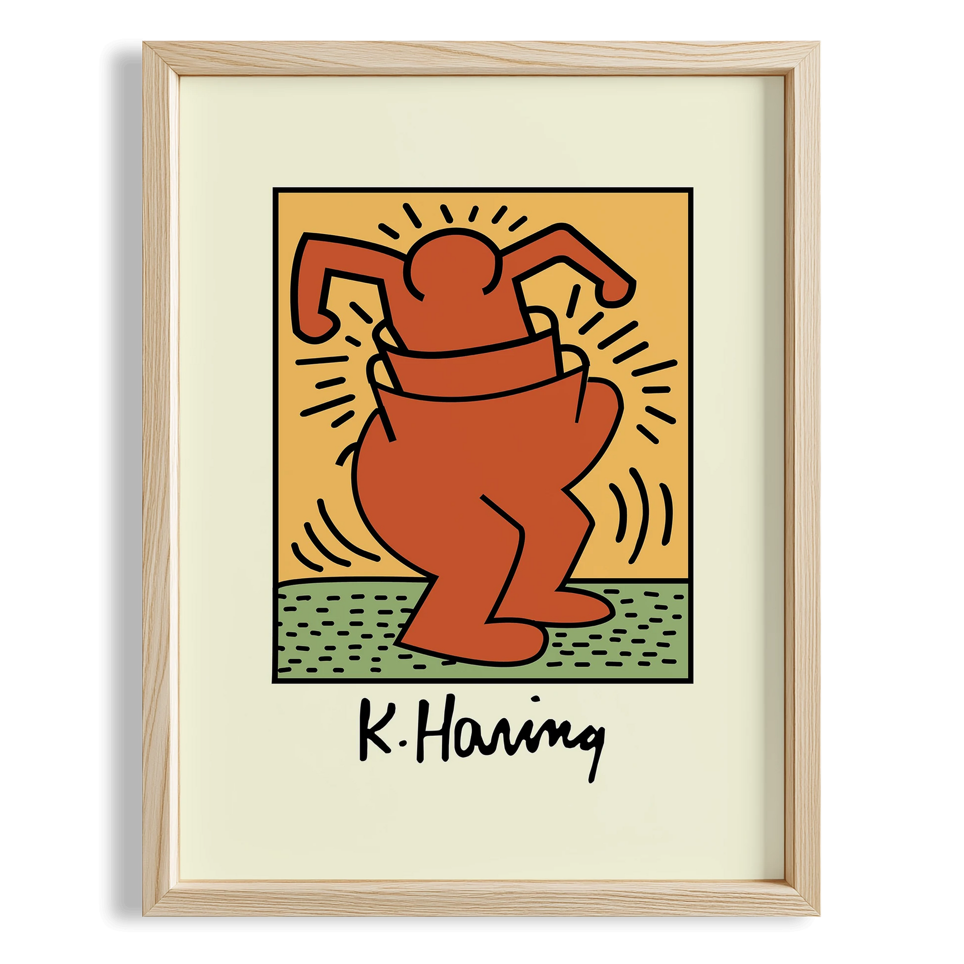Dans Eden Adam - Keith Haring Ahşap Duvar Tablosu