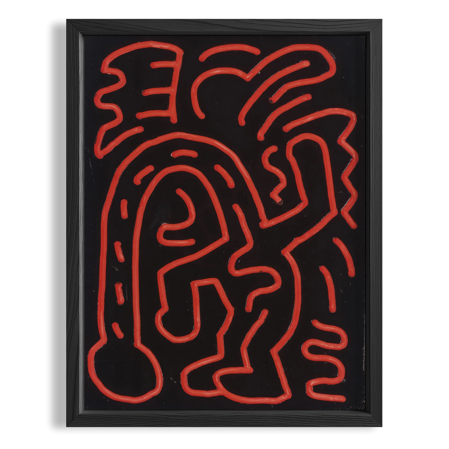 Soyut Hatlar - Keith Haring Ahşap Duvar Tablosu