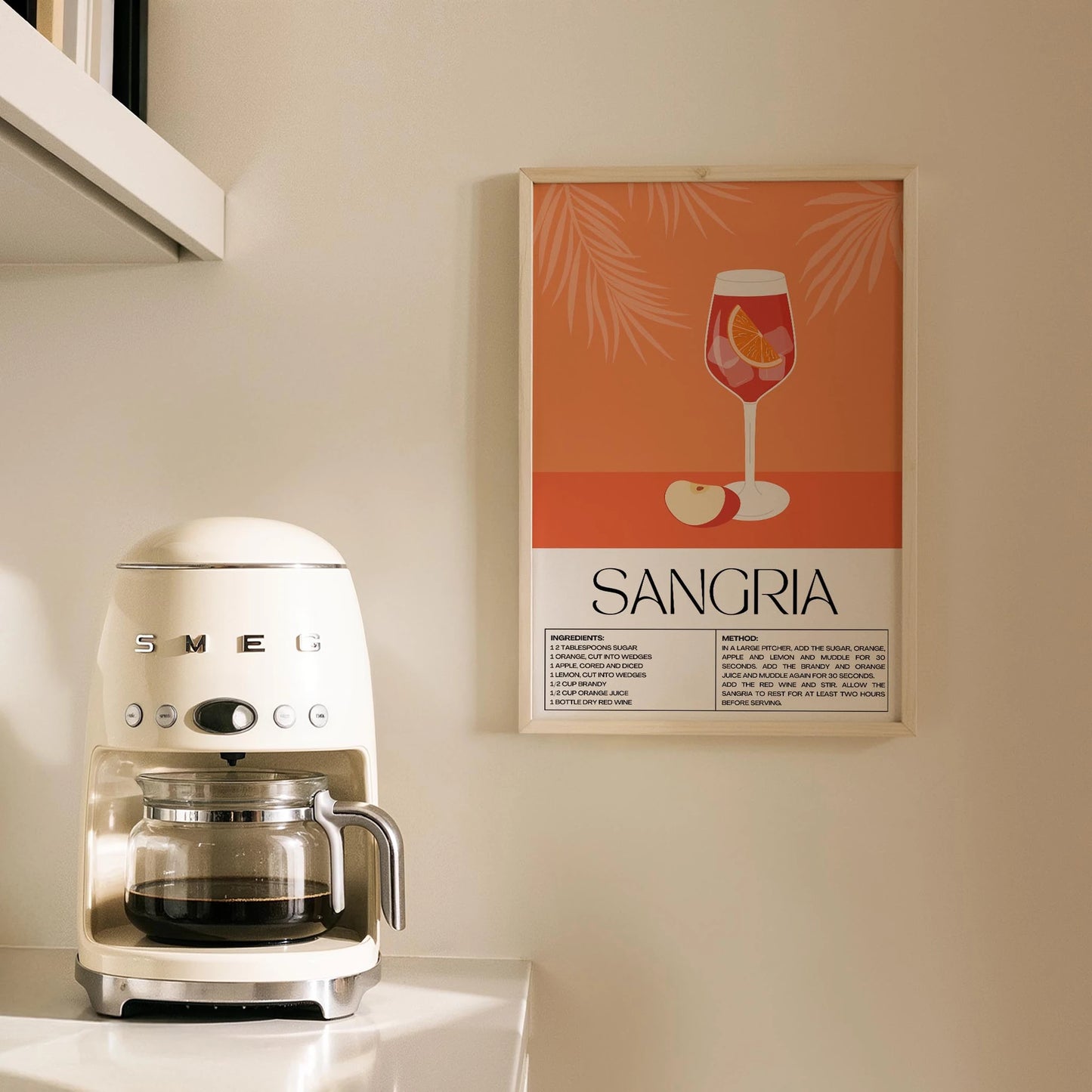 Sangria Kokteyli Retro Mutfak Duvar Tablosu