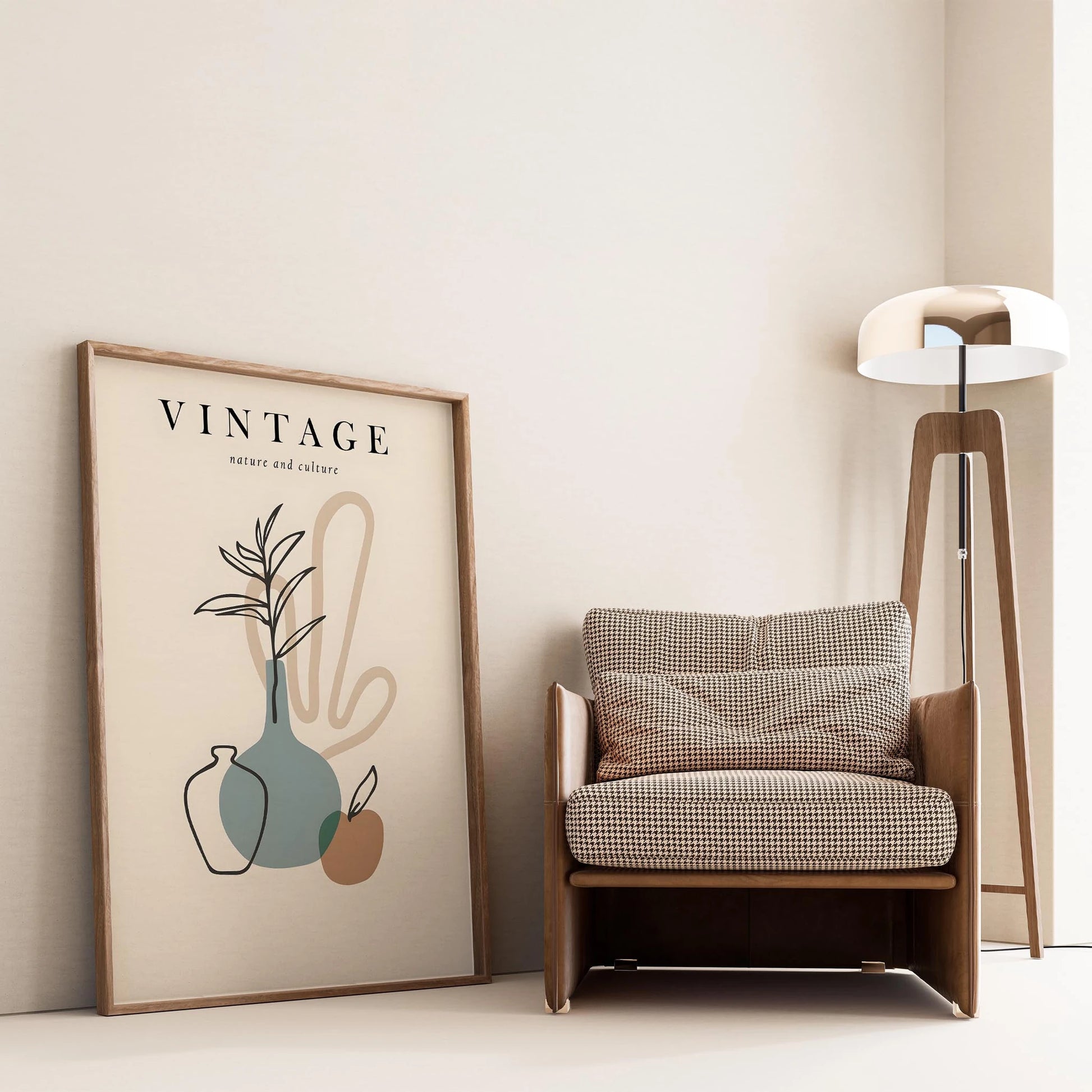Matisse Kağıt Kesimleri Serisi Minimalist Vazo Çiçekler I Duvar Tablosu