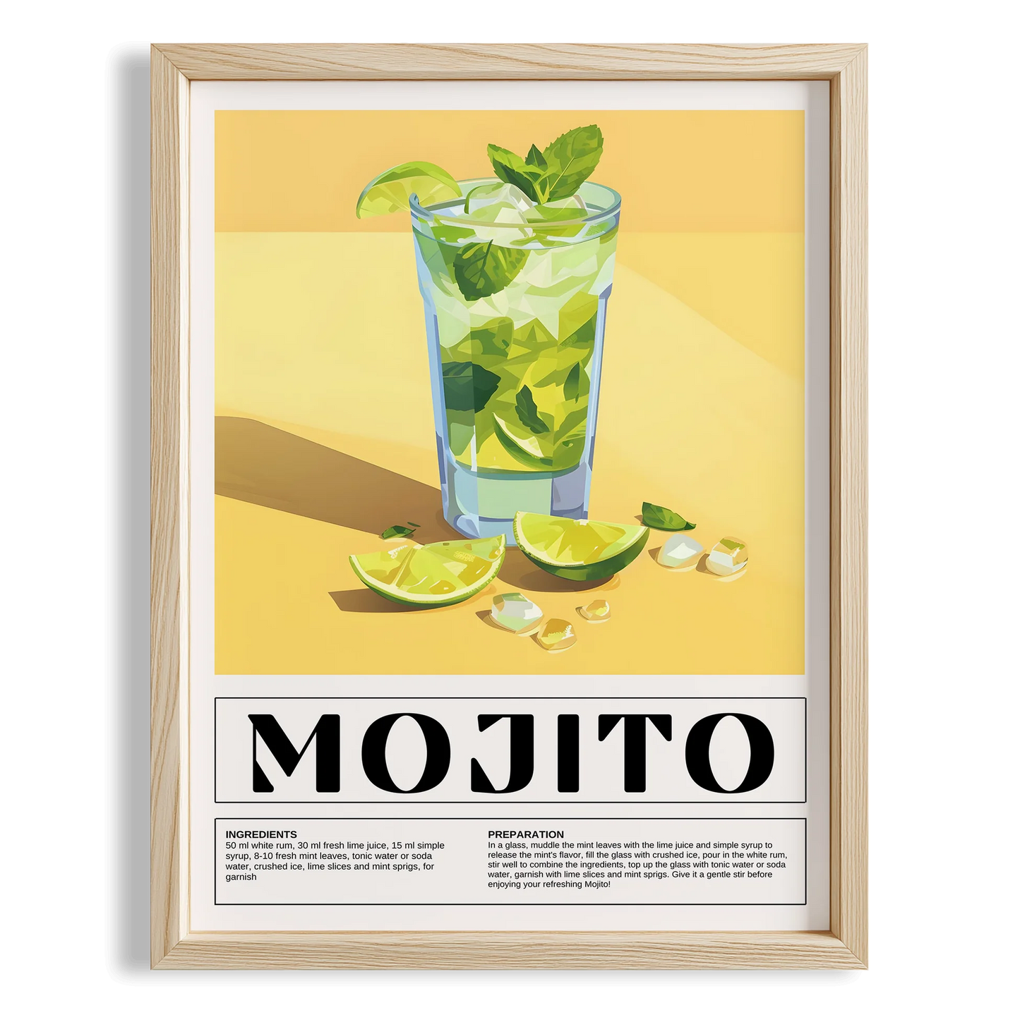 Mojito Kokteyl Tarifi Mutfak Duvar Tablosu