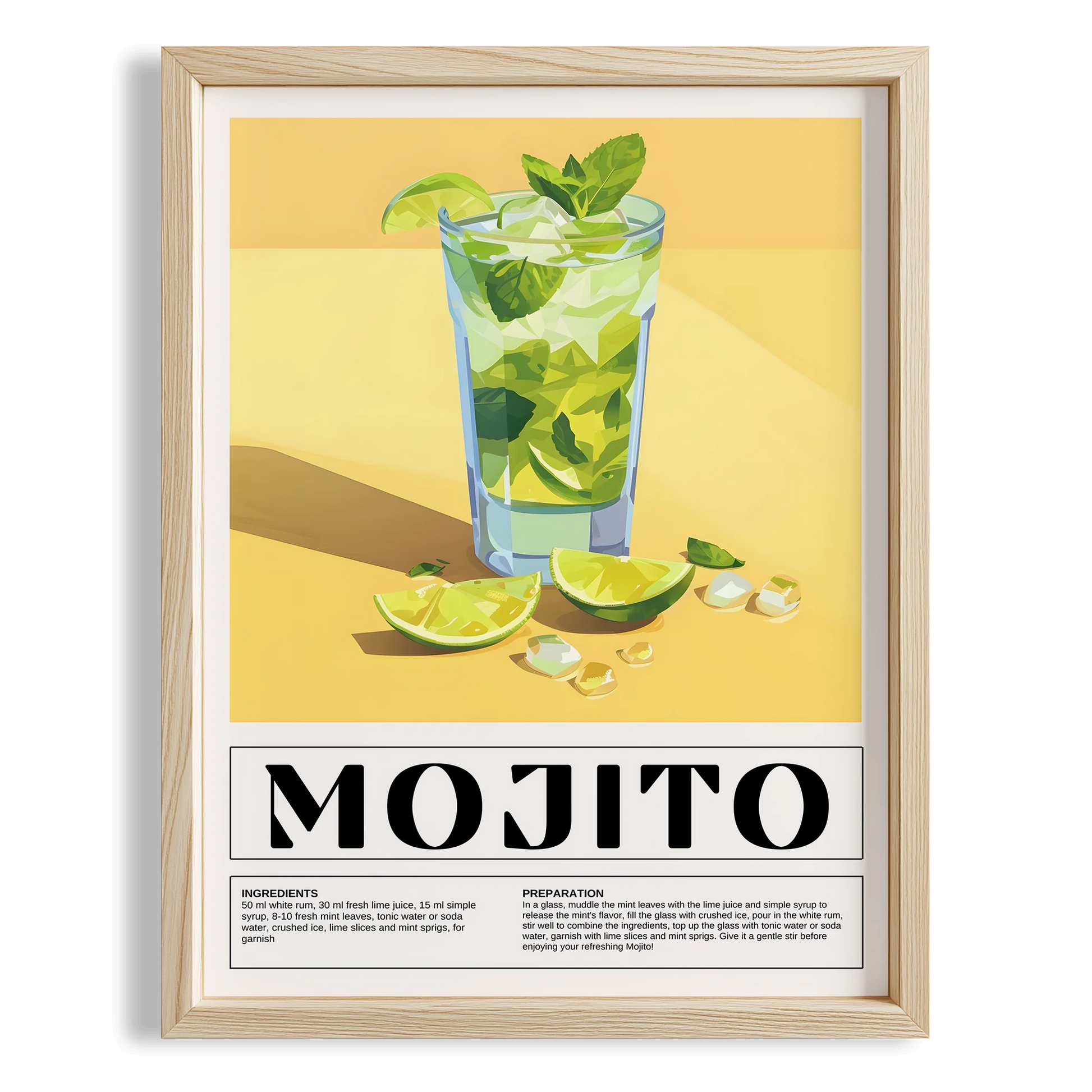 Mojito Kokteyl Tarifi Mutfak Duvar Tablosu