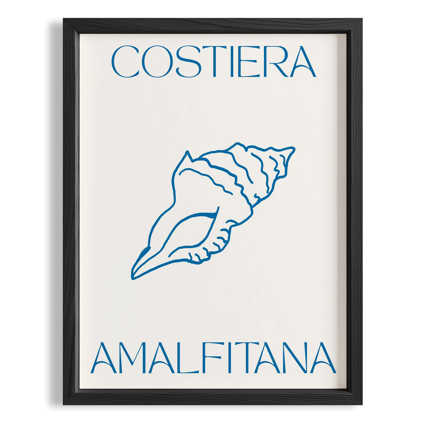 Costiera Amalfitana Deniz Kabuğu İtalyanca Tipografi Mutfak Duvar Tablosu