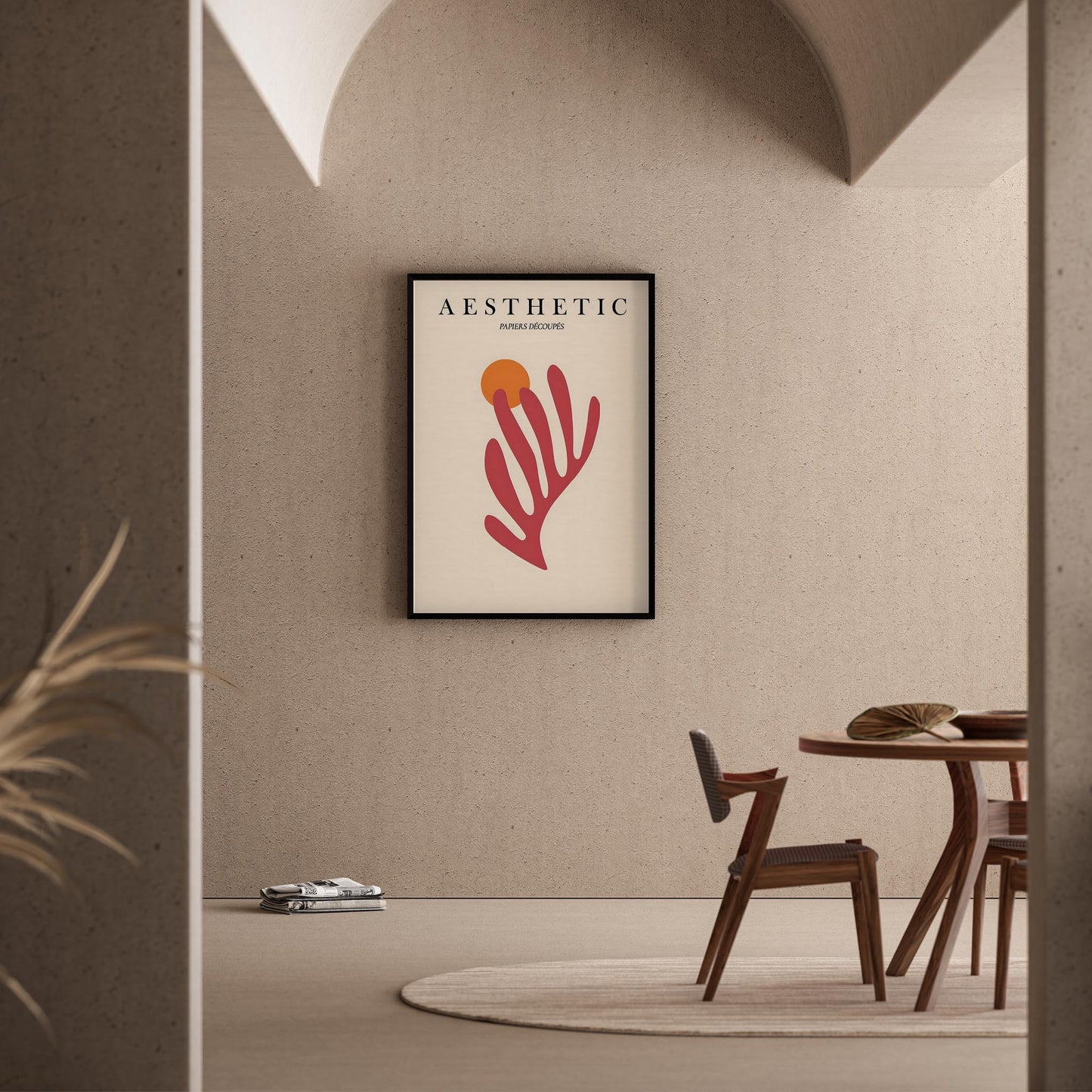 Matisse Kağıt Kesimleri Abstract Serisi Fuşya Dallar I Duvar Tablosu