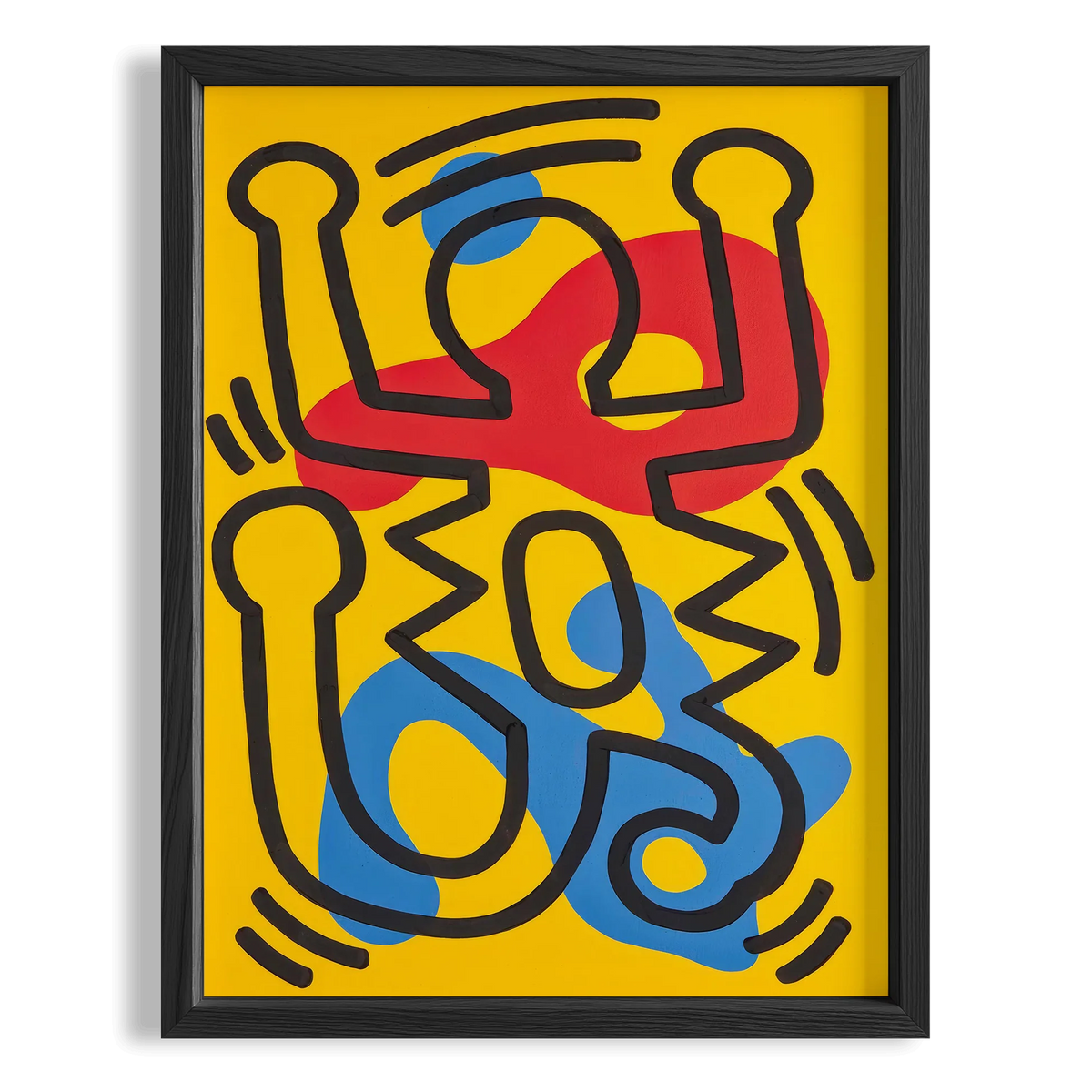 Renkli Dans - Keith Haring Ahşap Duvar Tablosu