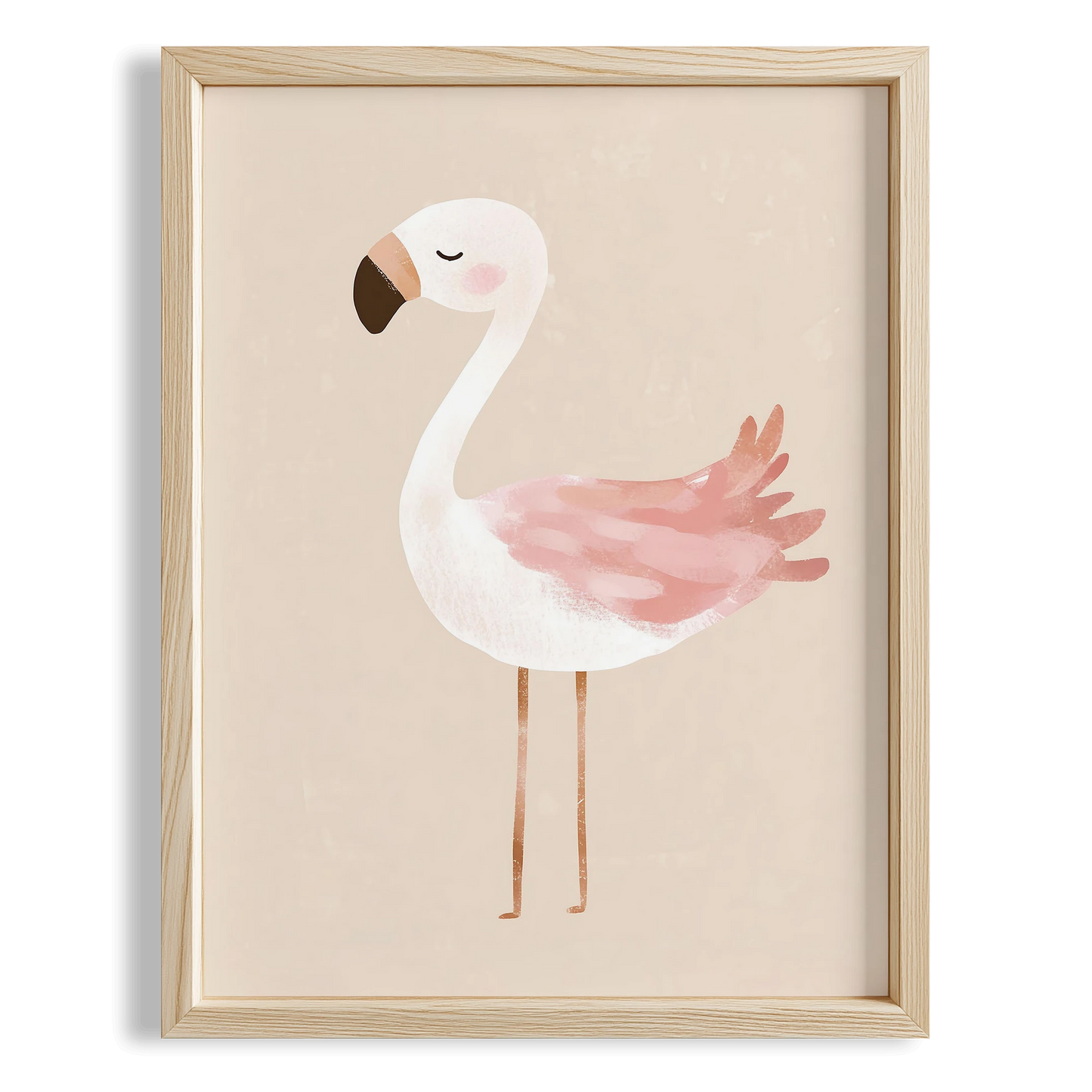 Pembe Flamingo Bohem Kız Çocuk Odası Ahşap Tablo I