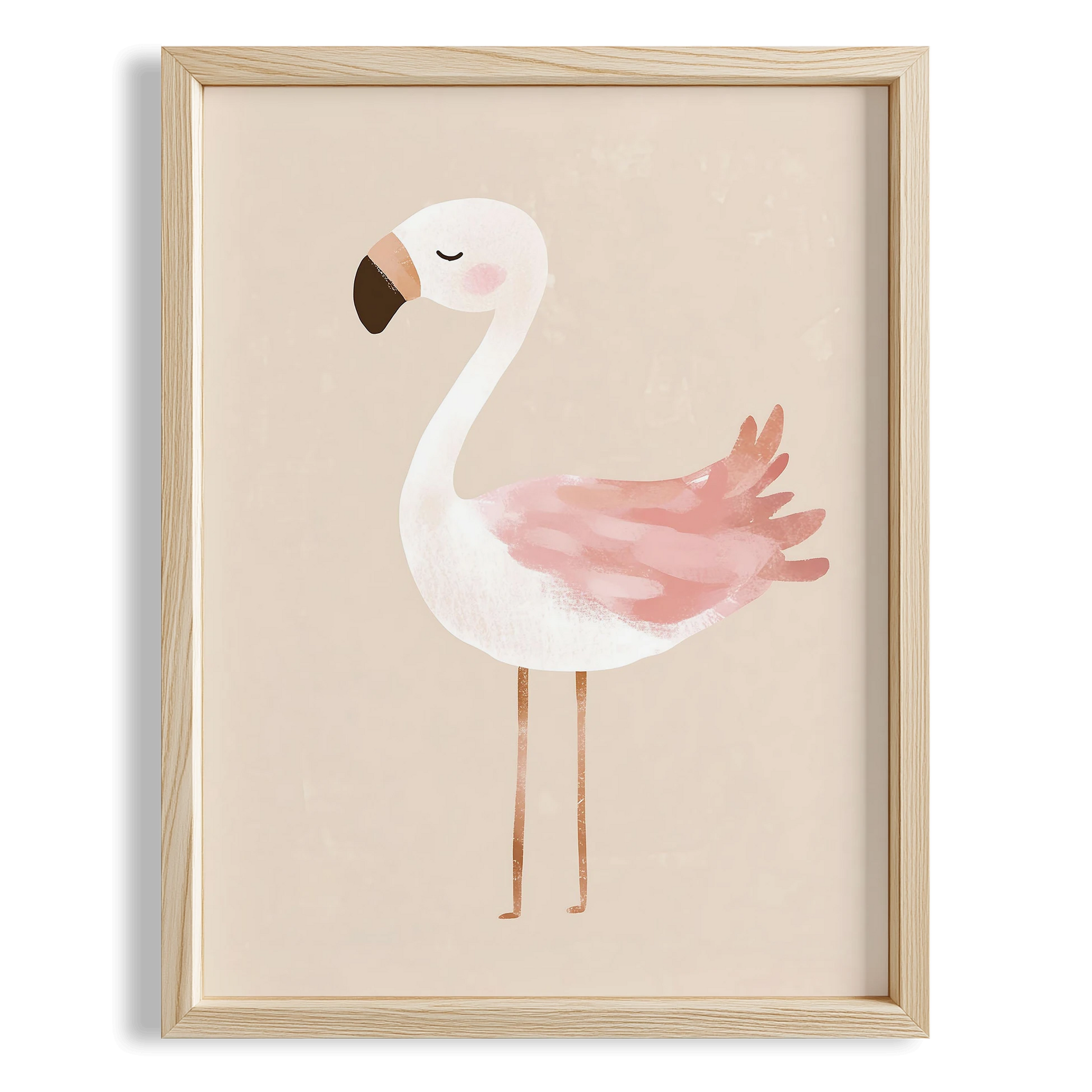 Pembe Flamingo Bohem Kız Çocuk Odası Ahşap Tablo I