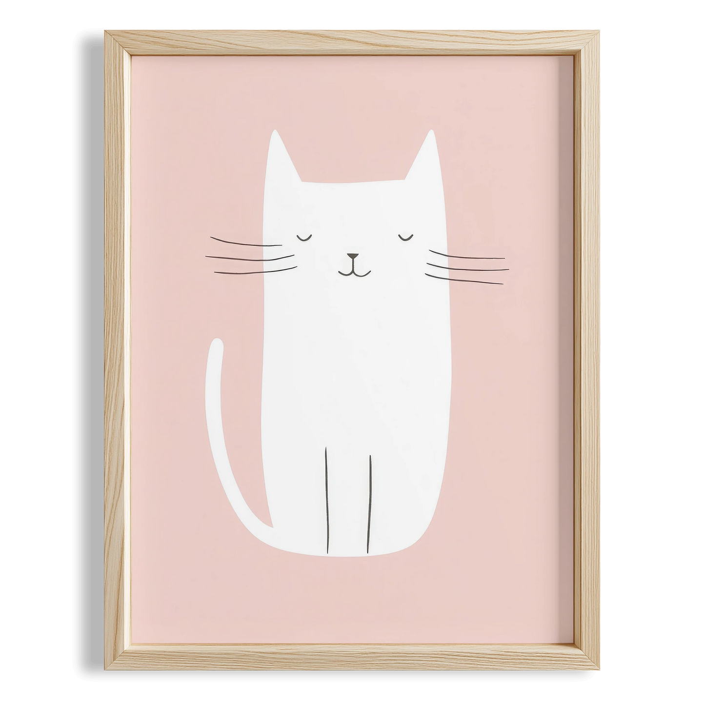 Beyaz Kedi - Pembe Fon