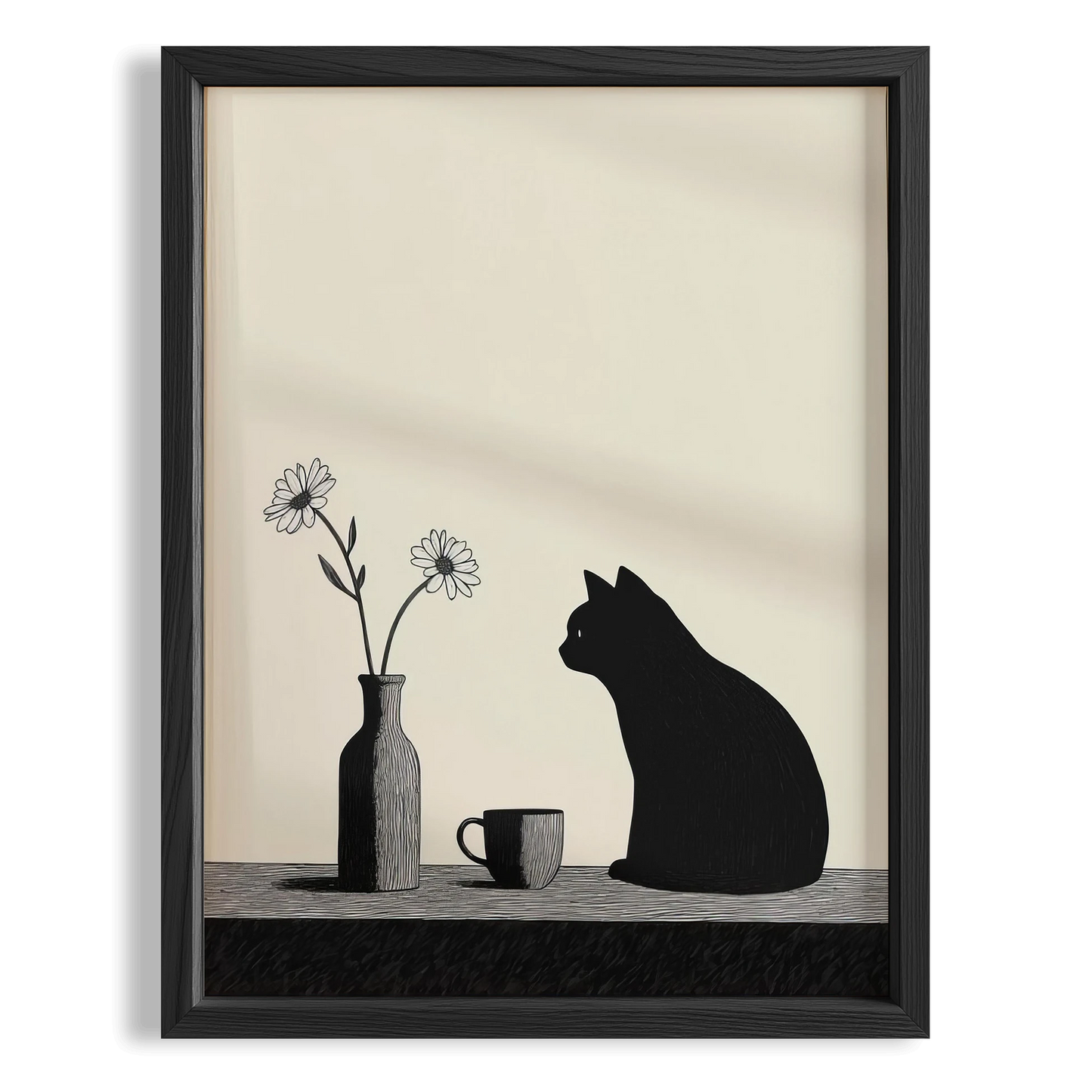 Kedi Portre XI - Minimalist Siyah
