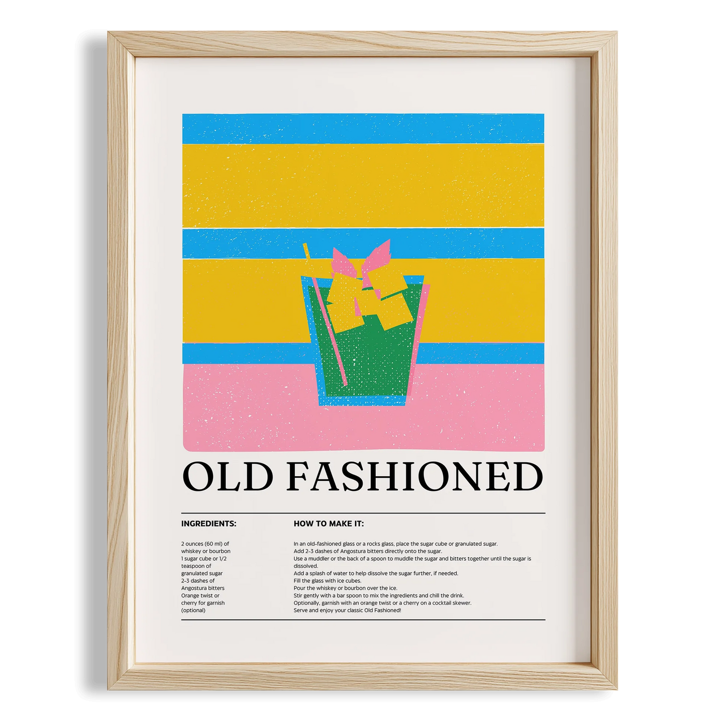 Old Fashioned Kokteyl Tarifi Mutfak Duvar Tablosu