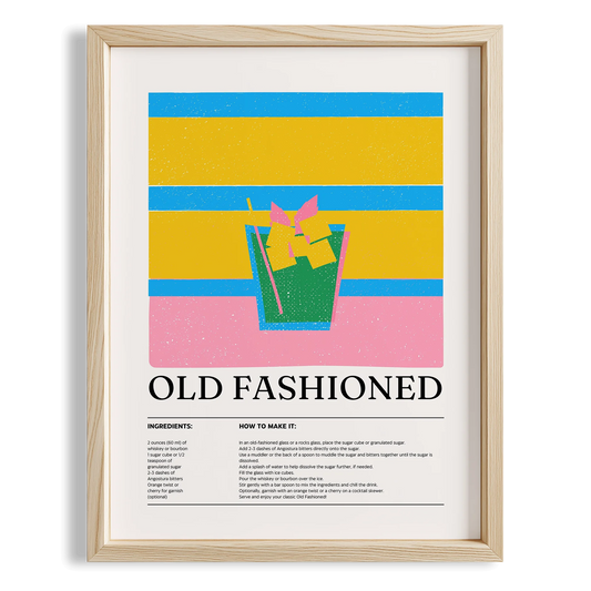 Old Fashioned Kokteyl Tarifi Mutfak Duvar Tablosu