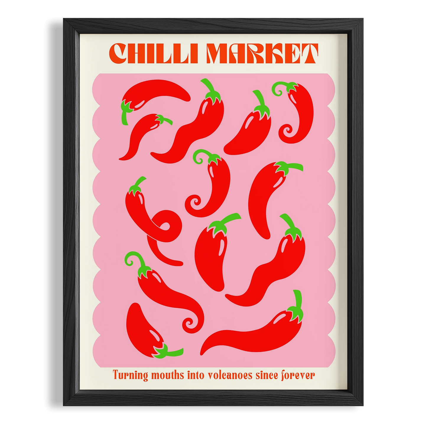 Chilli Market Acı Biber Sebzeler Mutfak Duvar Tablosu