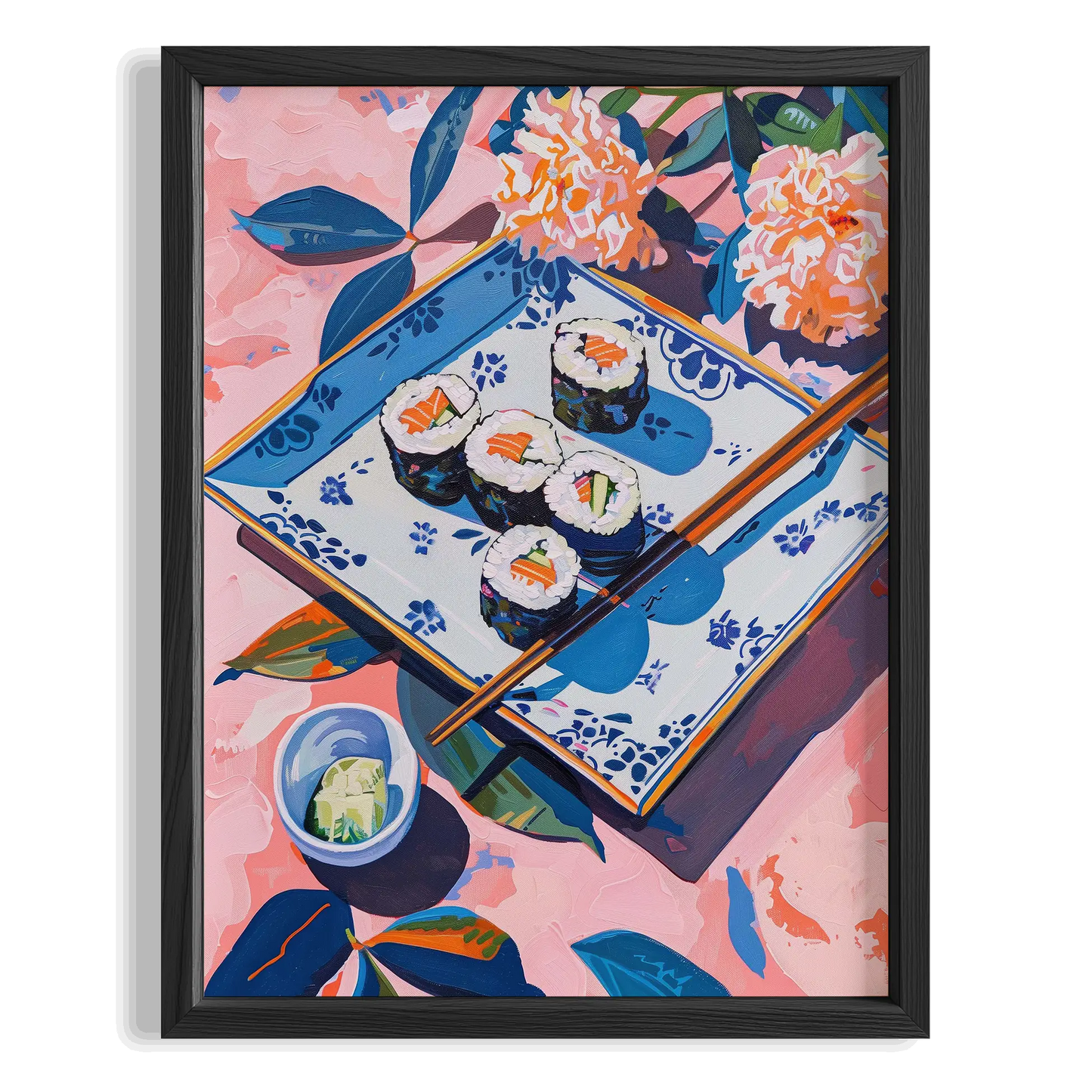 Sushi Tabağı Japon Sofrası Mutfak Duvar Tablosu
