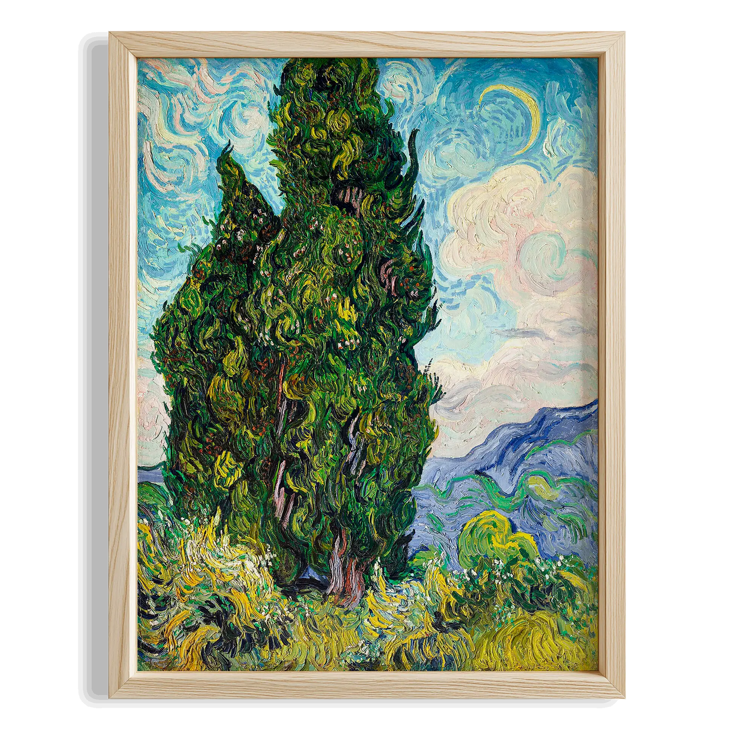 Servi Ağaçları - Vincent Van Gogh Ahşap Duvar Tablosu