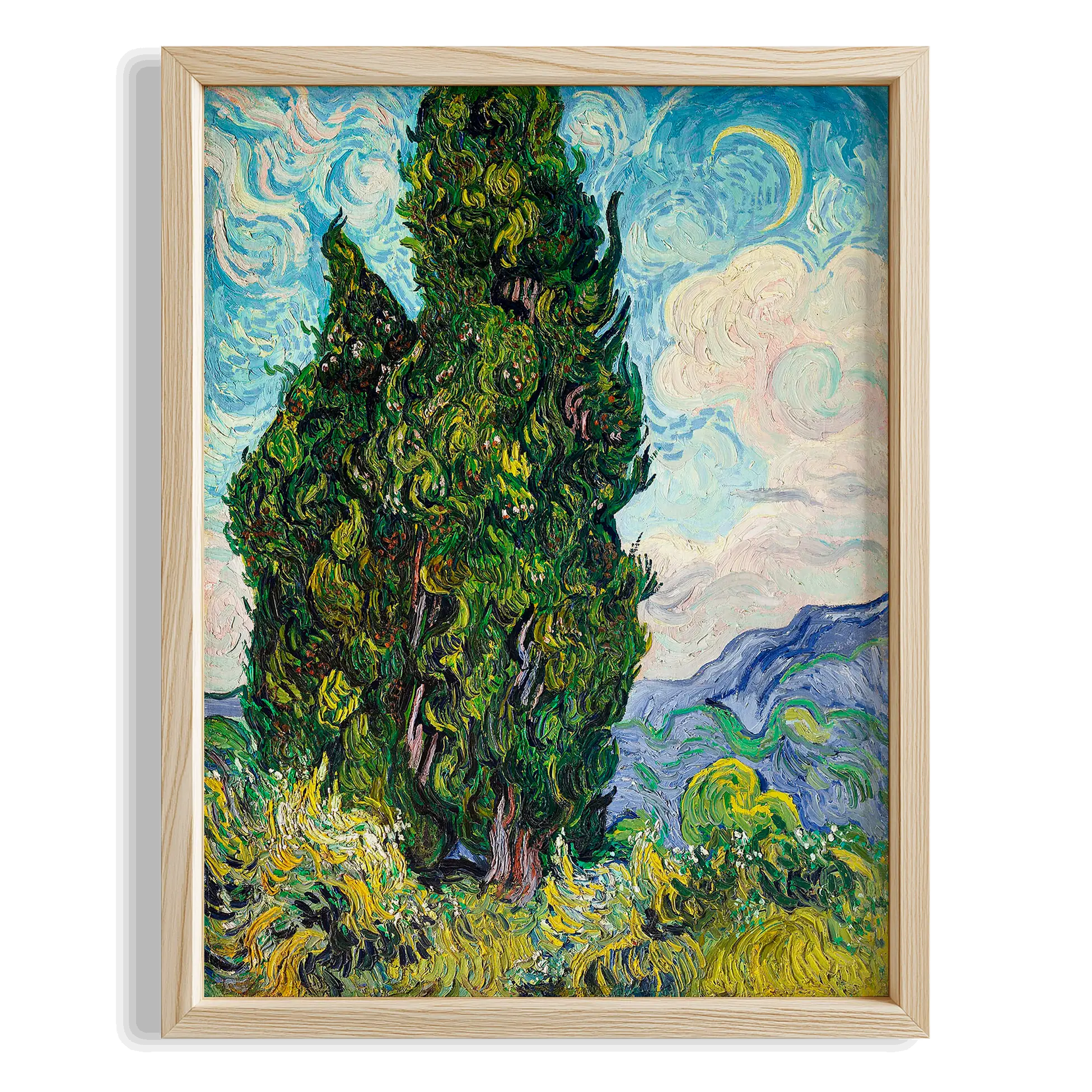 Servi Ağaçları - Vincent Van Gogh Ahşap Duvar Tablosu