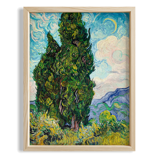 Servi Ağaçları - Vincent Van Gogh Ahşap Duvar Tablosu