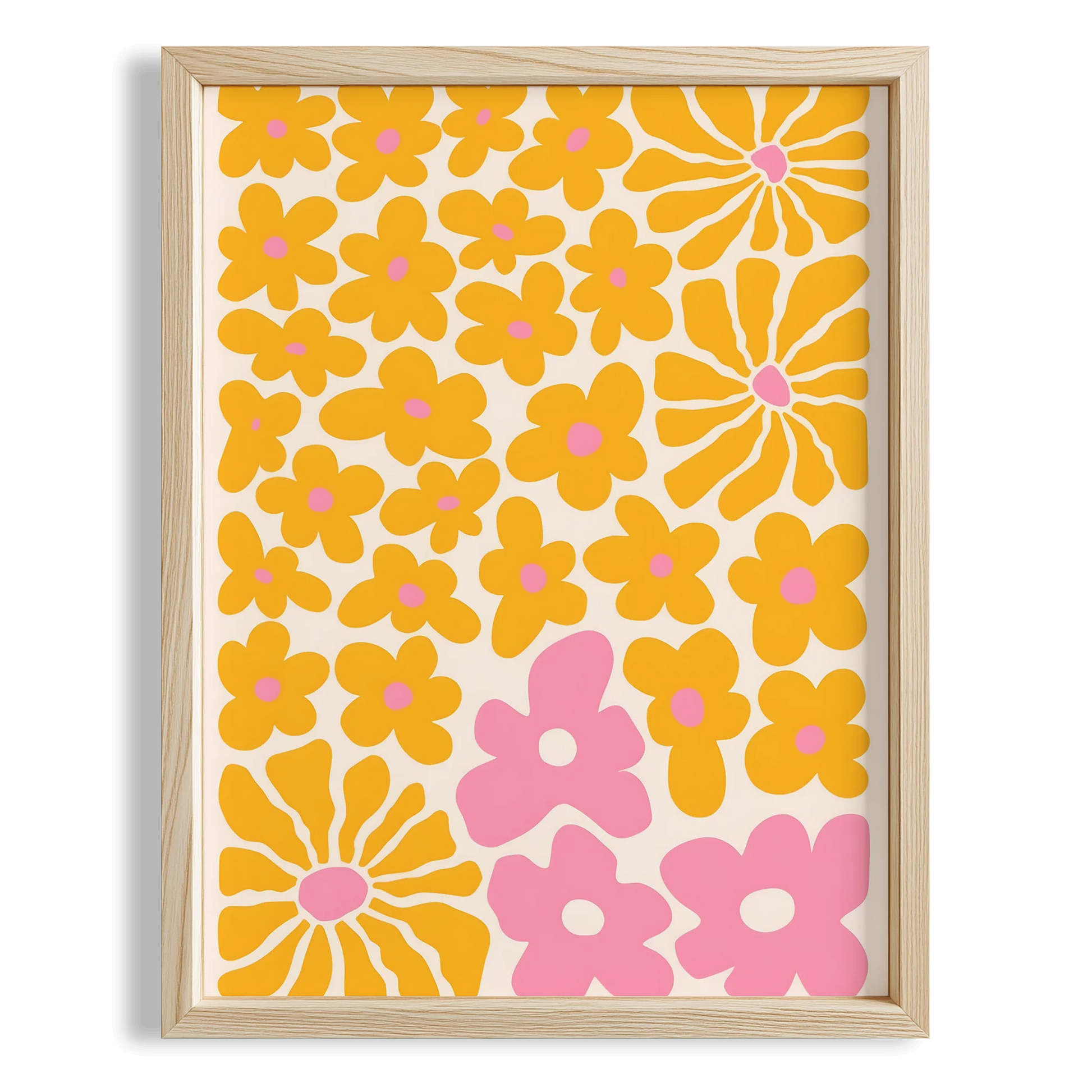 Matisse Kağıt Kesimleri Abstract Serisi Sarı Soyut Çiçek Düzeni I Duvar Tablosu