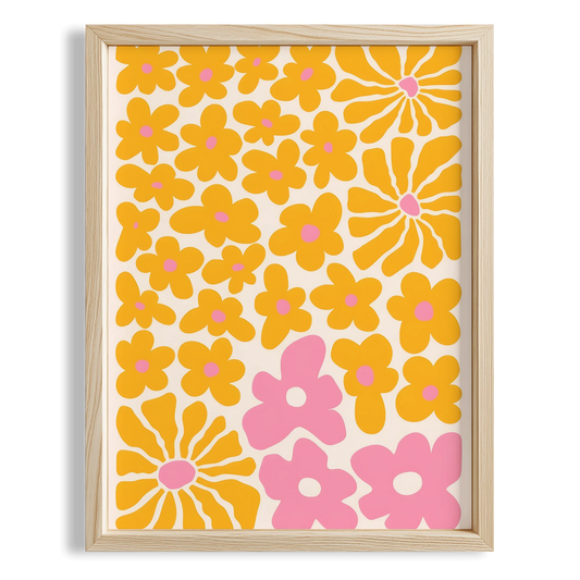 Matisse Kağıt Kesimleri Abstract Serisi Sarı Soyut Çiçek Düzeni I Duvar Tablosu