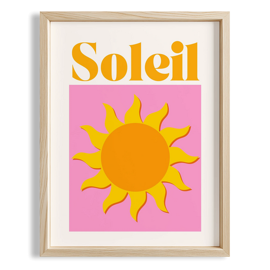Soleil Güneş Tipografi Mutfak Duvar Tablosu