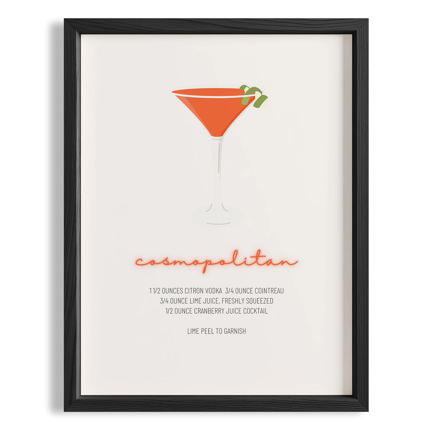 Cosmopolitan Kokteyli Minimal Mutfak Duvar Tablosu
