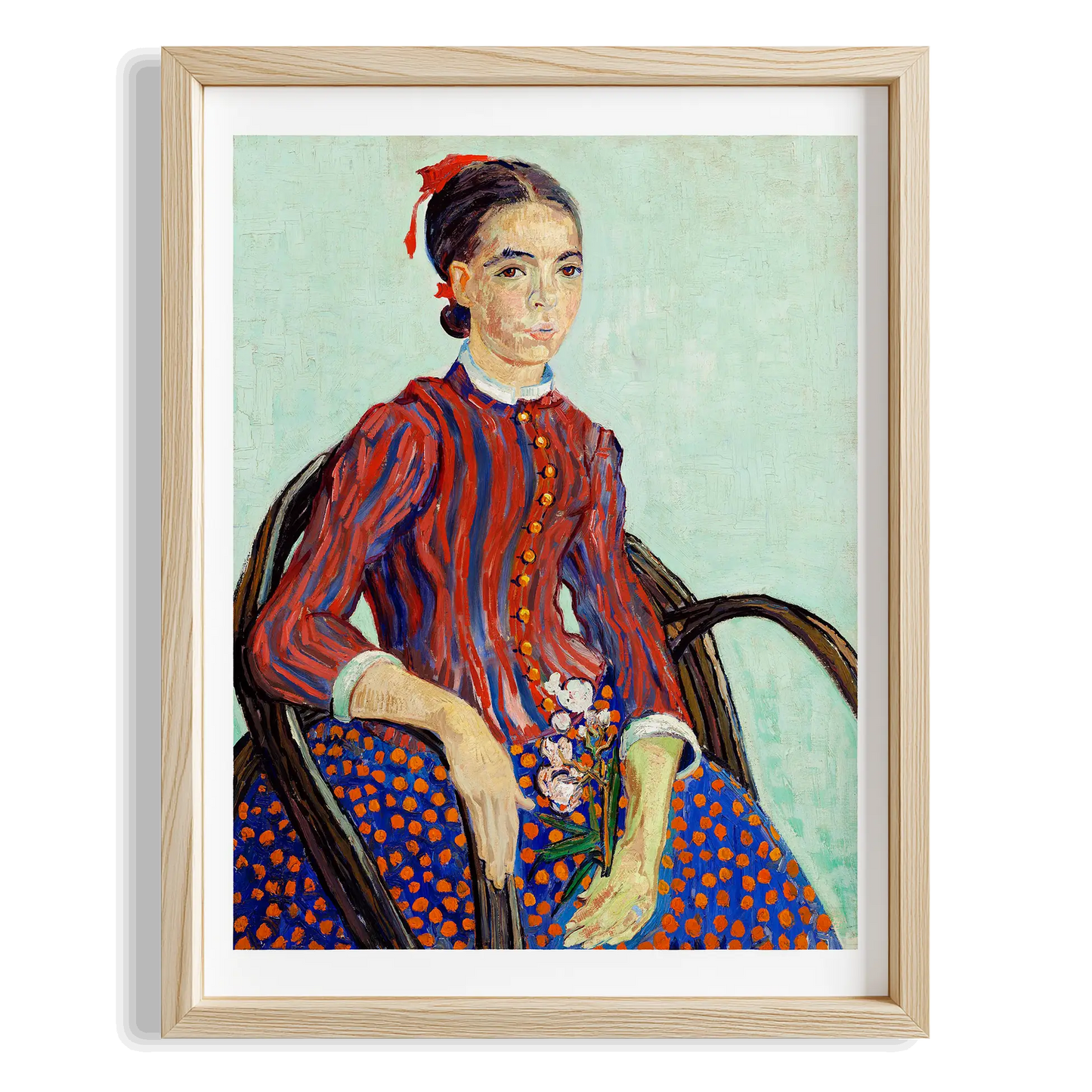Kırmızı Elbiseli Kız - Vincent Van Gogh Ahşap Duvar Tablosu