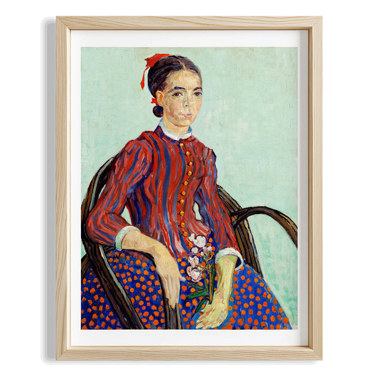 Kırmızı Elbiseli Kız - Vincent Van Gogh Ahşap Duvar Tablosu