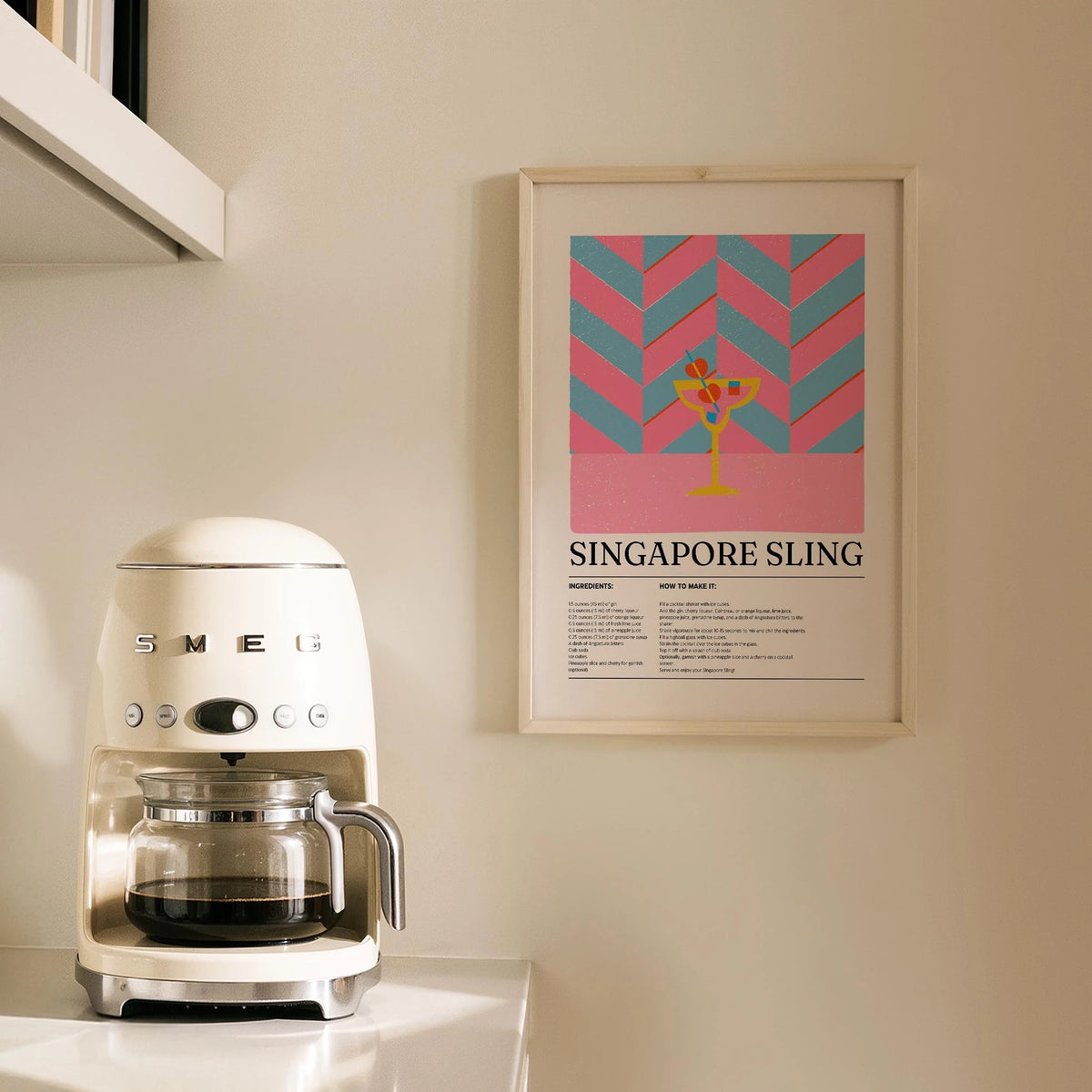 Singapore Sling Kokteyl Tarifi Mutfak Duvar Tablosu