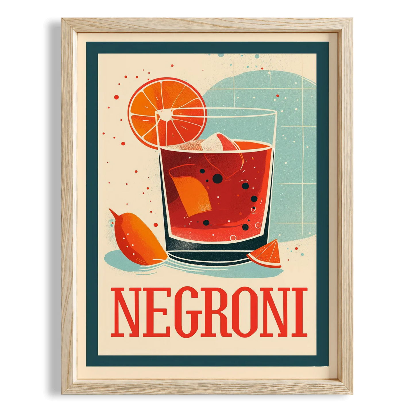 Negroni Kokteyli Retro Poster Mutfak Duvar Tablosu