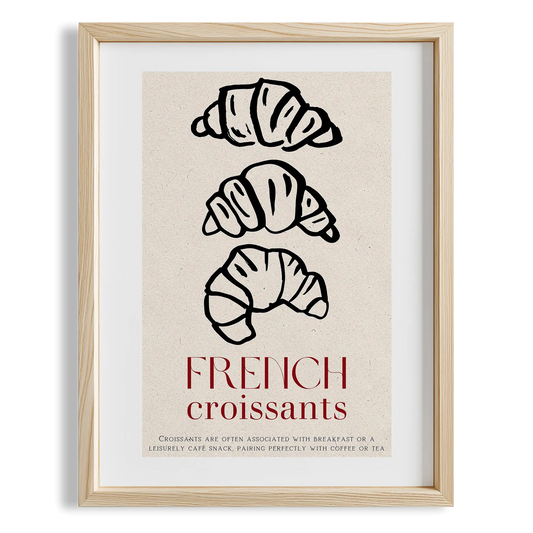 French Croissants Fransız Kahvaltı Kültürü Mutfak Duvar Tablosu