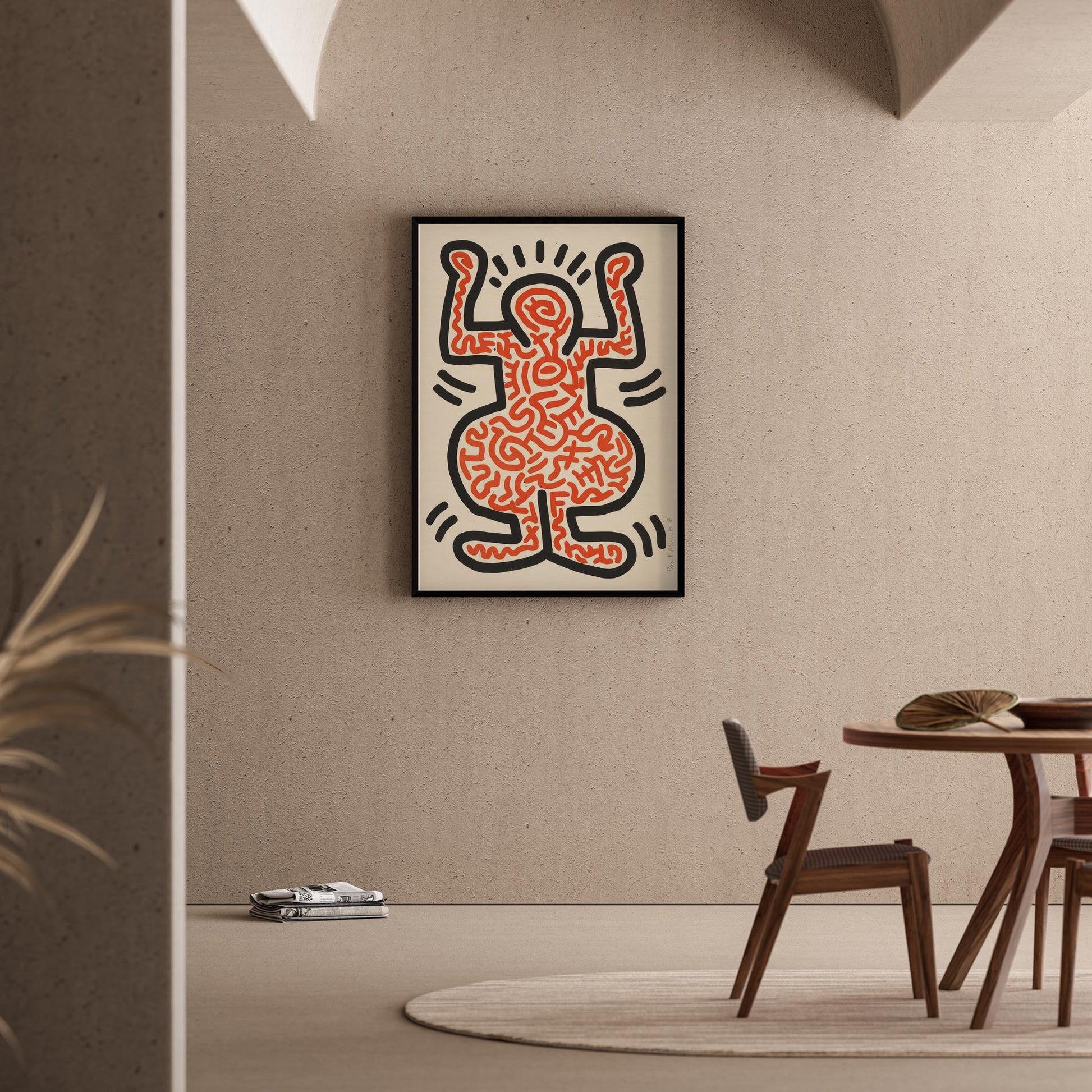 Kırmızı Figür - Keith Haring Ahşap Duvar Tablosu