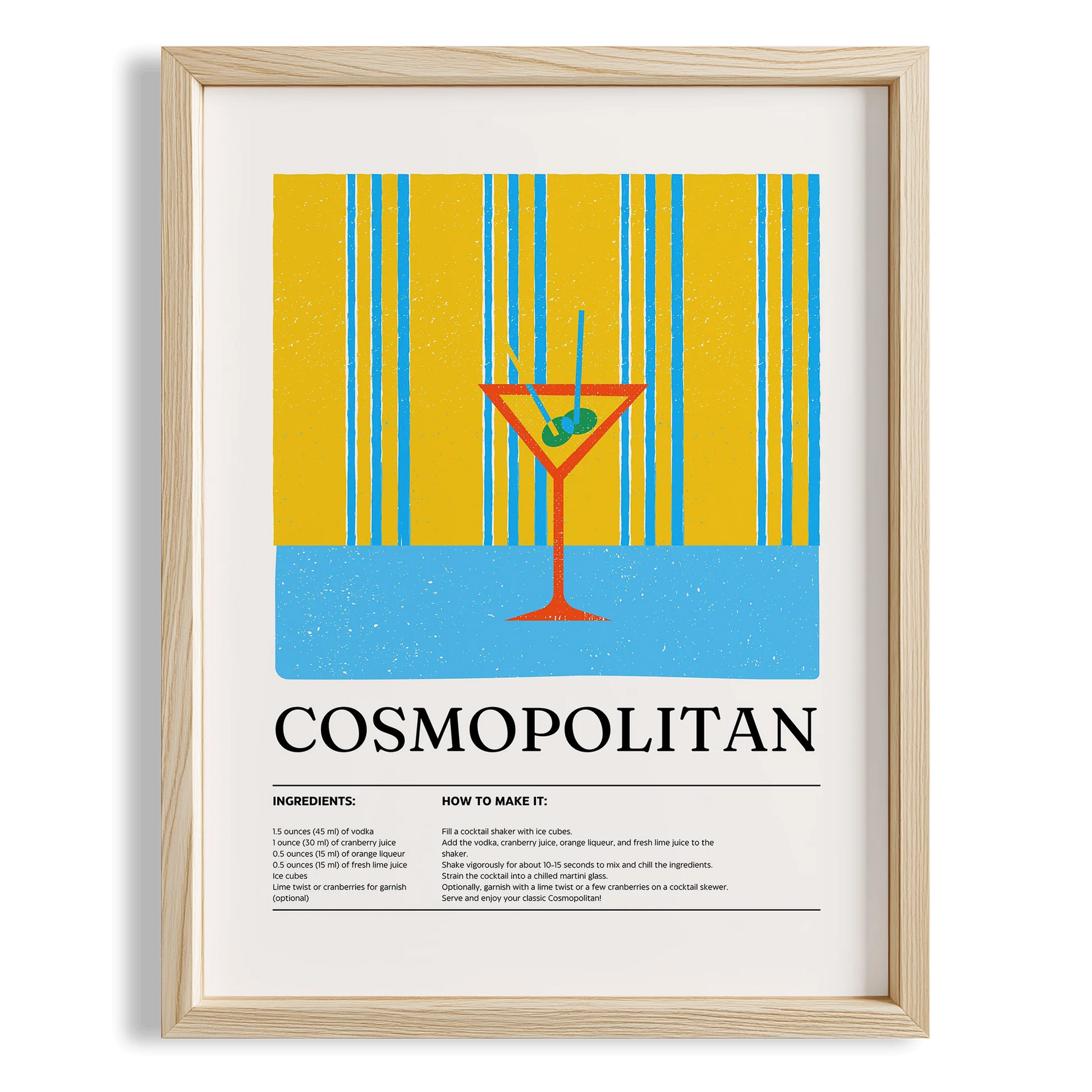 Cosmopolitan Kokteyl Tarifi Mutfak Duvar Tablosu