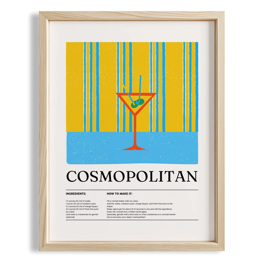 Cosmopolitan Kokteyl Tarifi Mutfak Duvar Tablosu