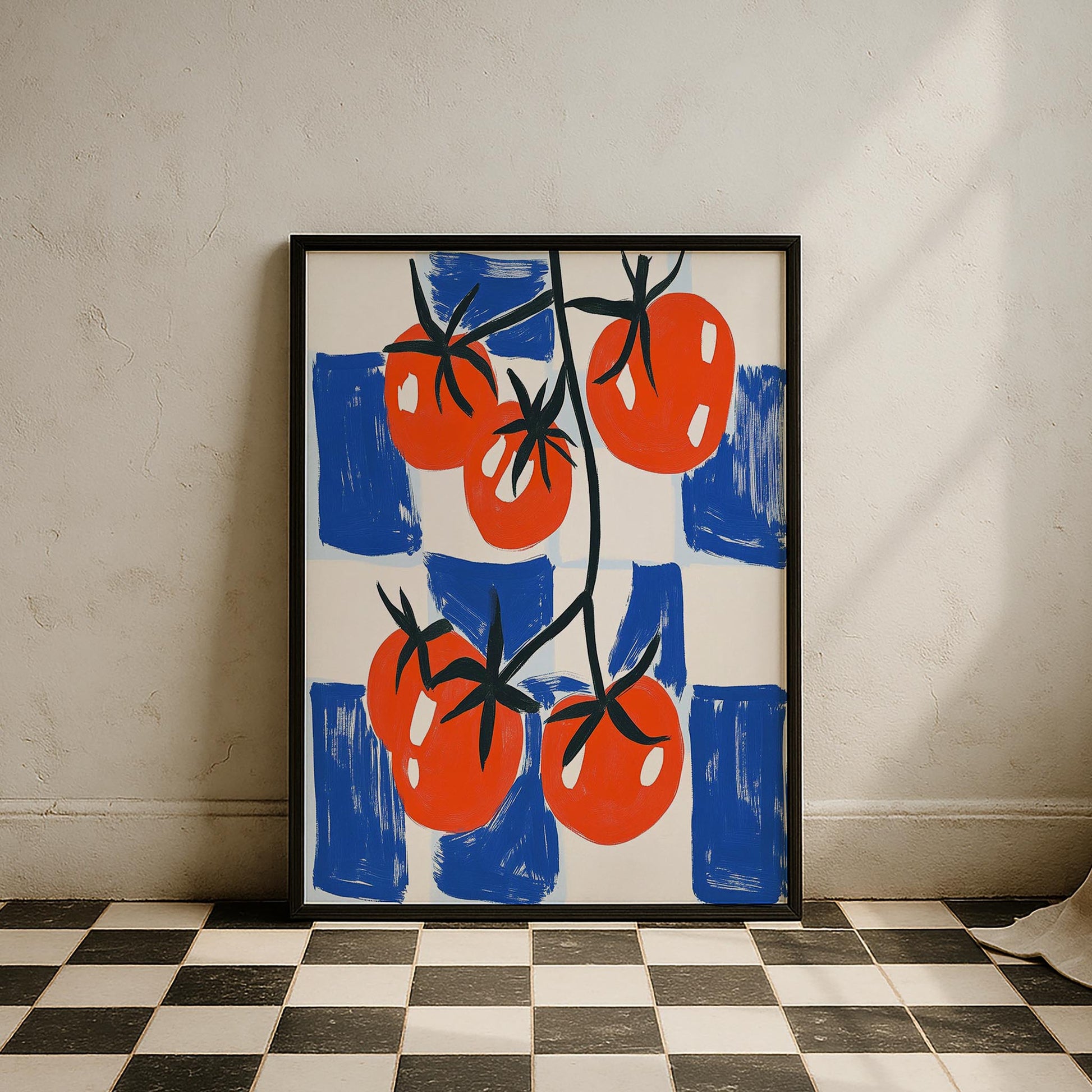 Salkım Domates II Retro Pop Art Mutfak Duvar Tablosu