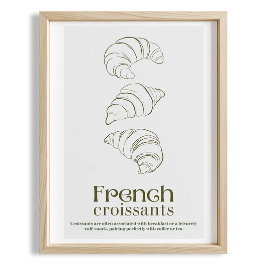French Croissants Fransız Kahvaltı Kültürü Mutfak Duvar Tablosu II