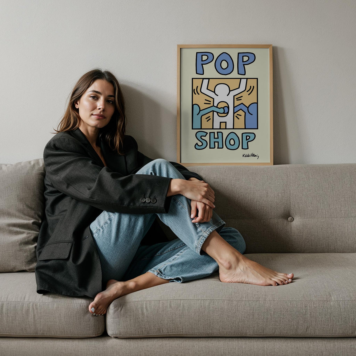 Pop Shop - Keith Haring Ahşap Duvar Tablosu