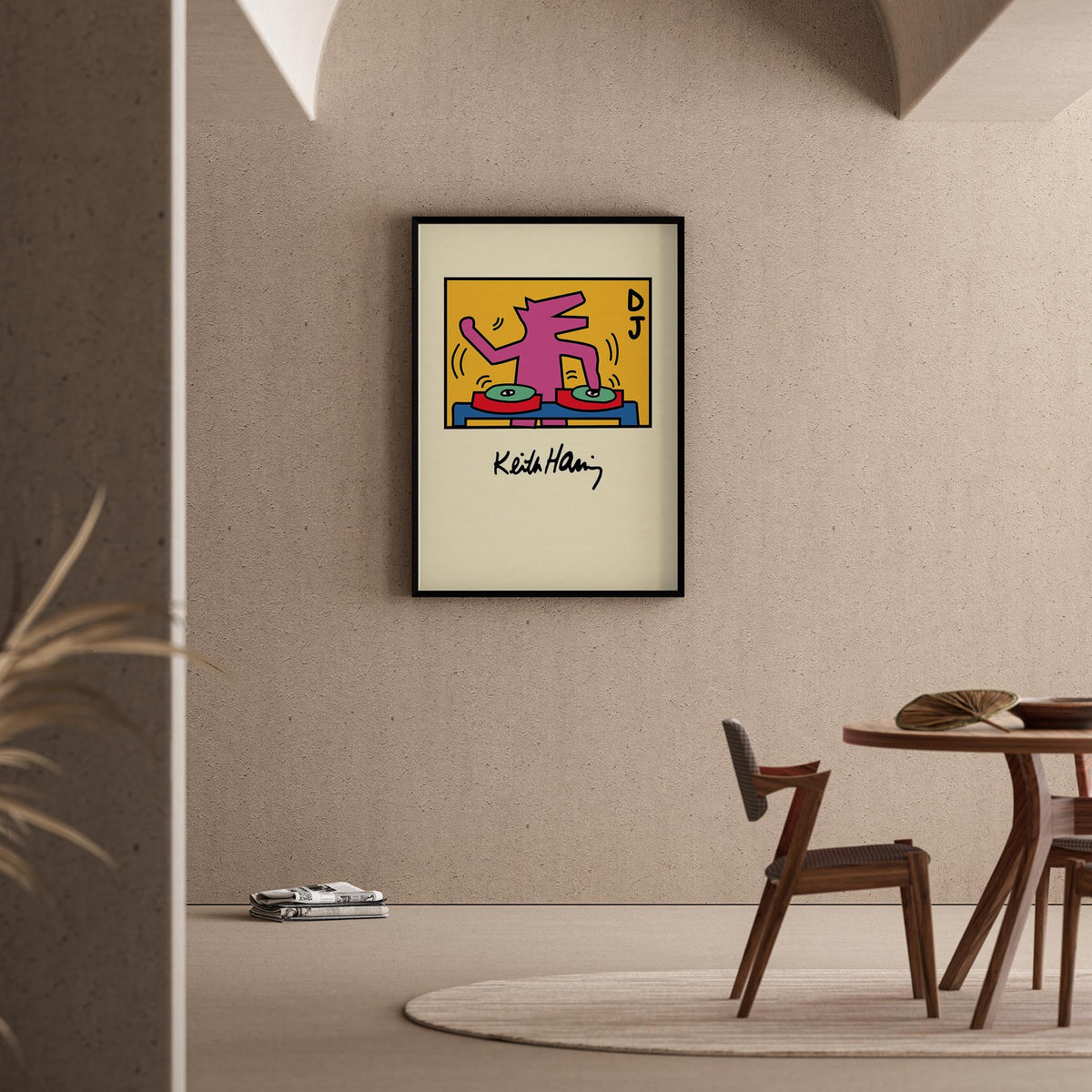 Dans Eden Köpek - Keith Haring Ahşap Duvar Tablosu