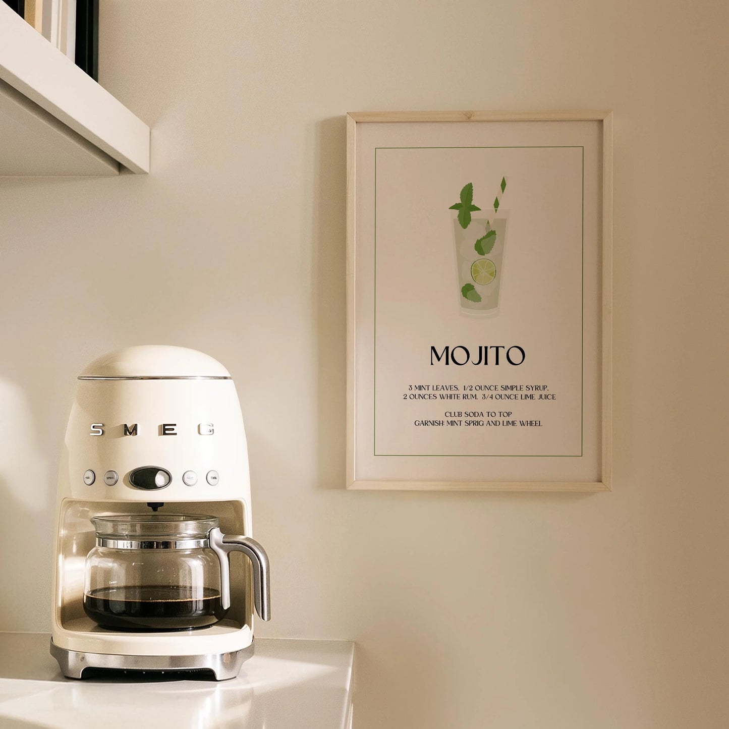 Mojito Kokteyli Minimal Mutfak Duvar Tablosu