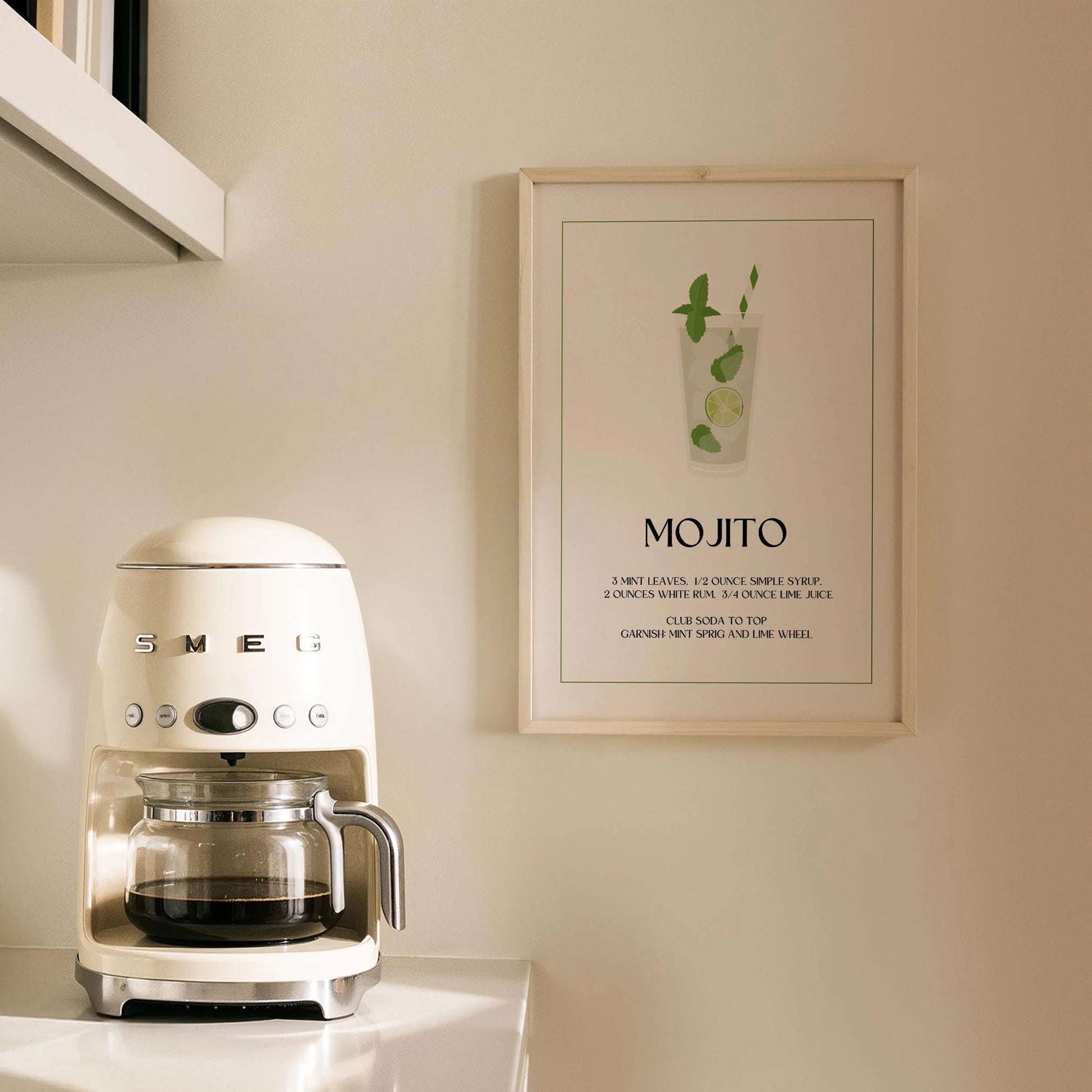 Mojito Kokteyli Minimal Mutfak Duvar Tablosu
