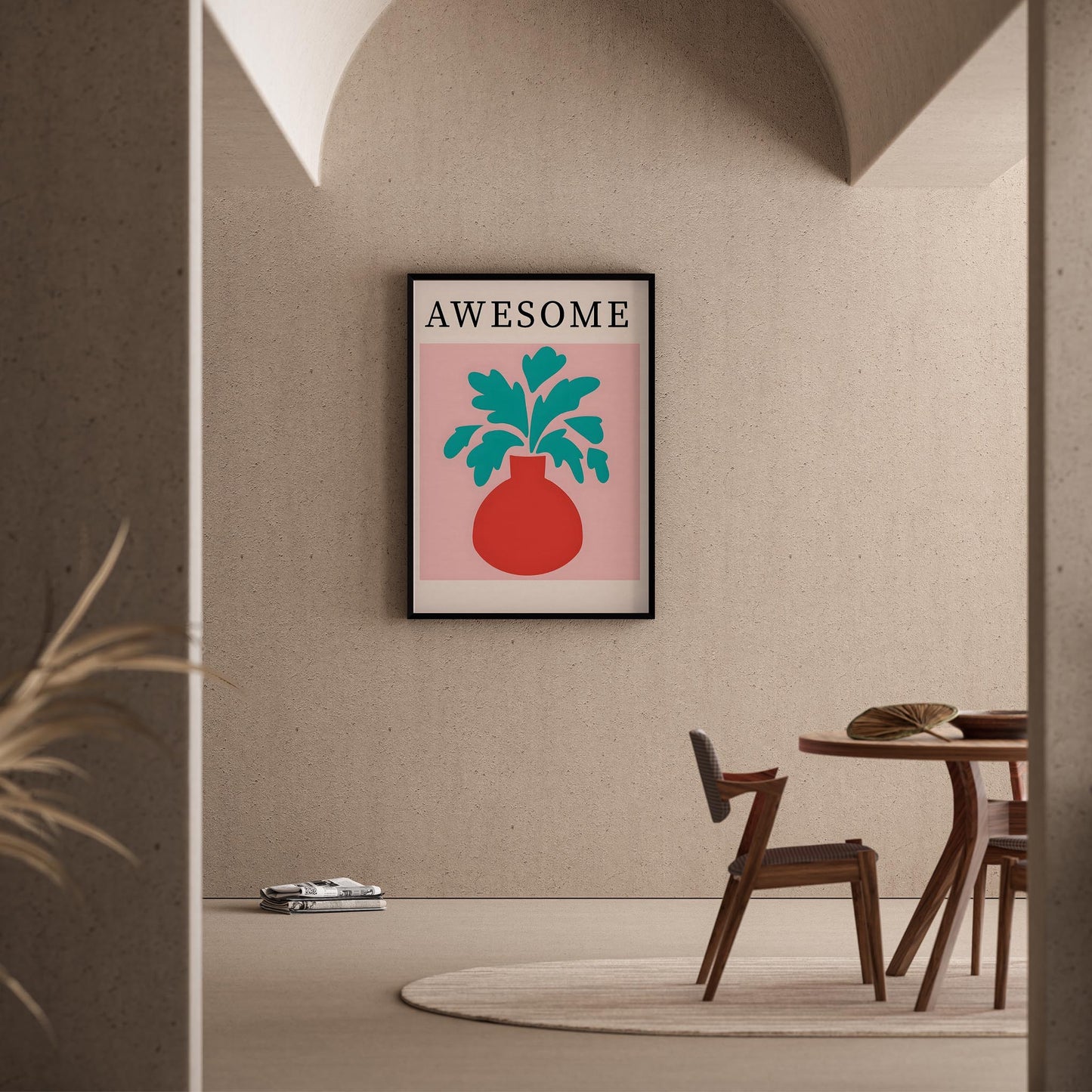 Matisse Kağıt Kesimleri Abstract Serisi Soyut Vazo AWESOME Tipografi I Duvar Tablosu