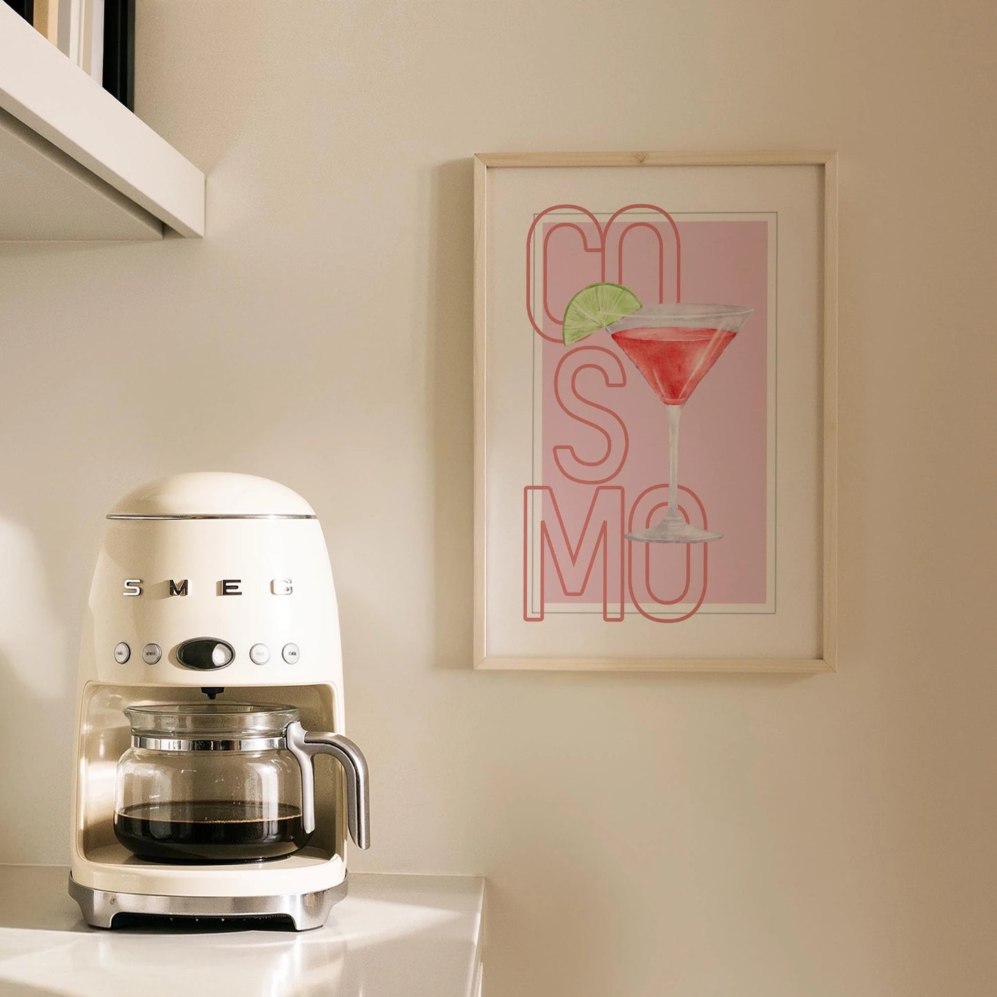Cosmopolitan Tipografik Kokteyl Mutfak Duvar Tablosu