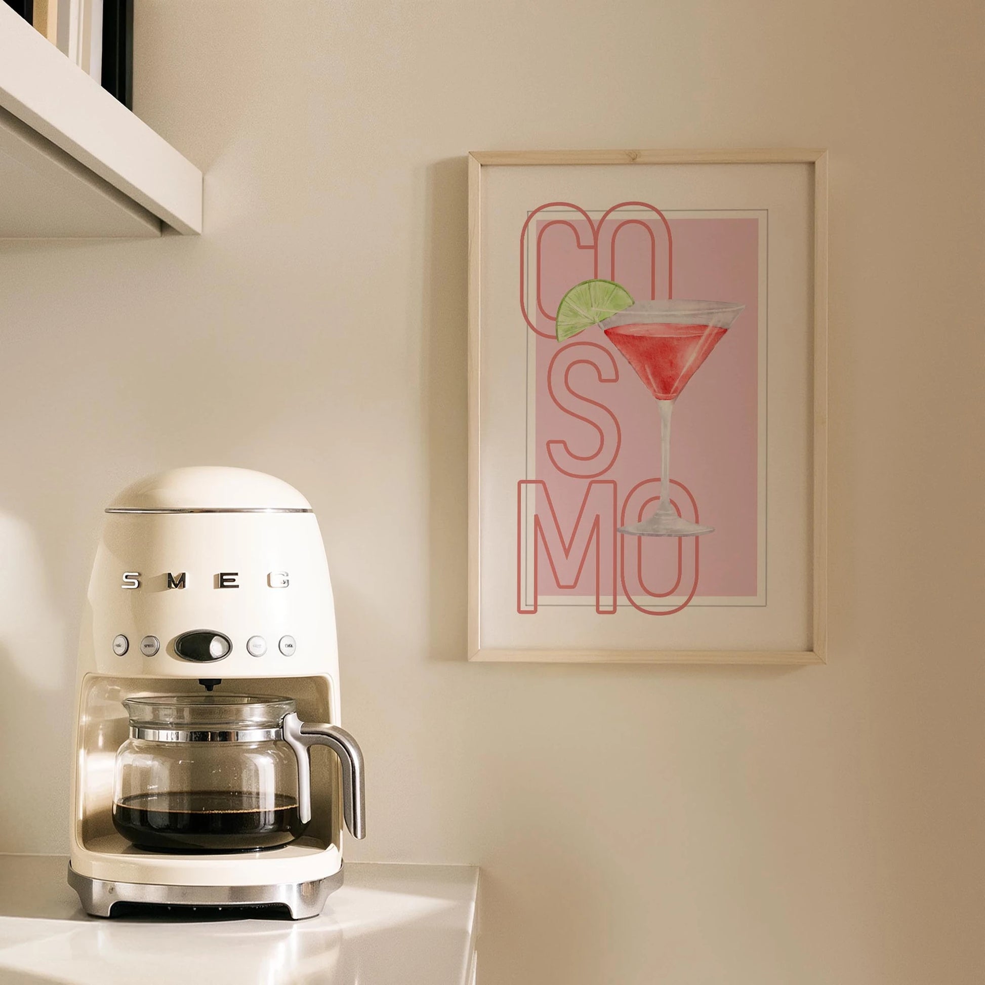 Cosmopolitan Tipografik Kokteyl Mutfak Duvar Tablosu