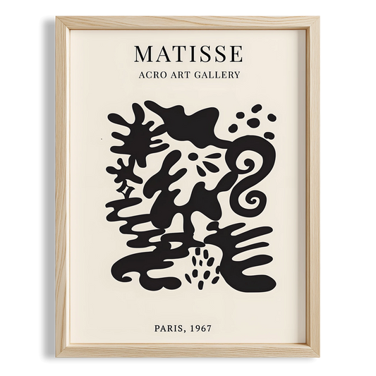Matisse Kağıt Kesimleri Serisi Siyah Soyut Dal ve Çiçek Deseni II Duvar Tablosu